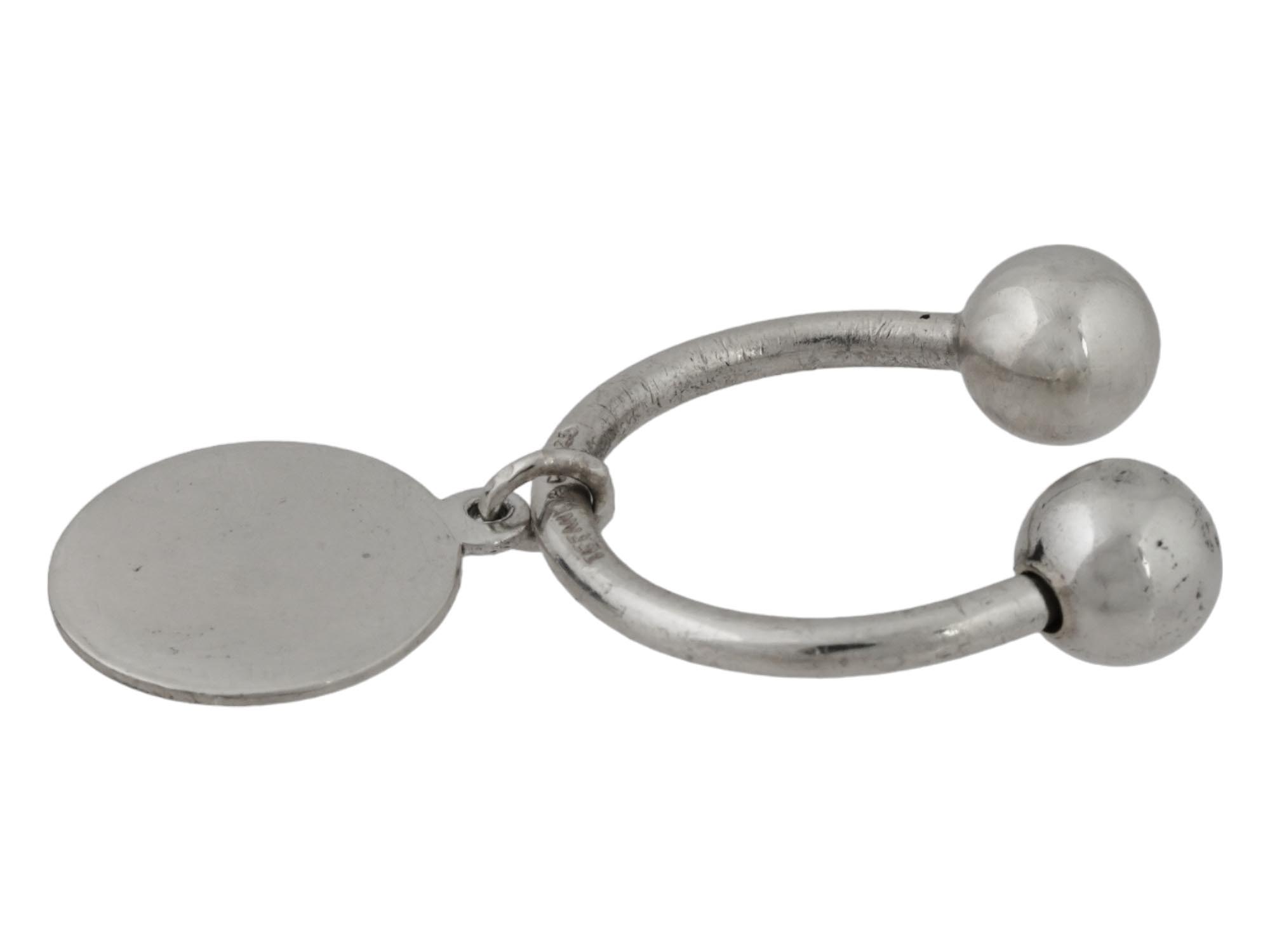 TIFFANY AND CO STERLING SILVER SCREWBALL KEY RING PIC-2