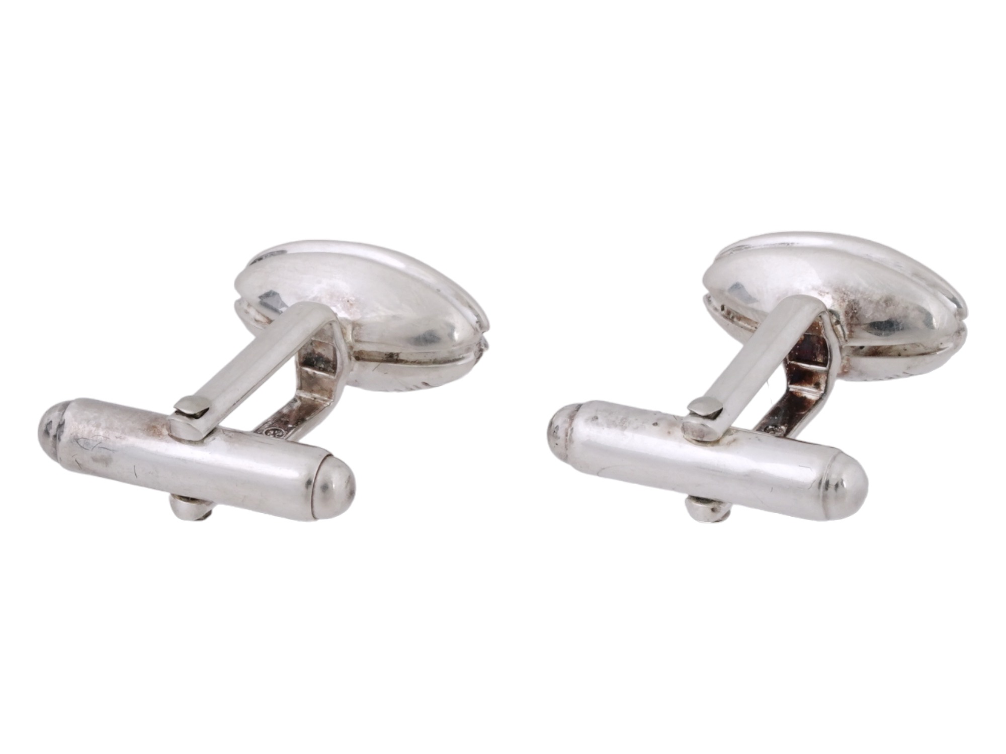 TIFFANY AND CO STERLING SILVER FOOTBALL CUFFLINKS PIC-3