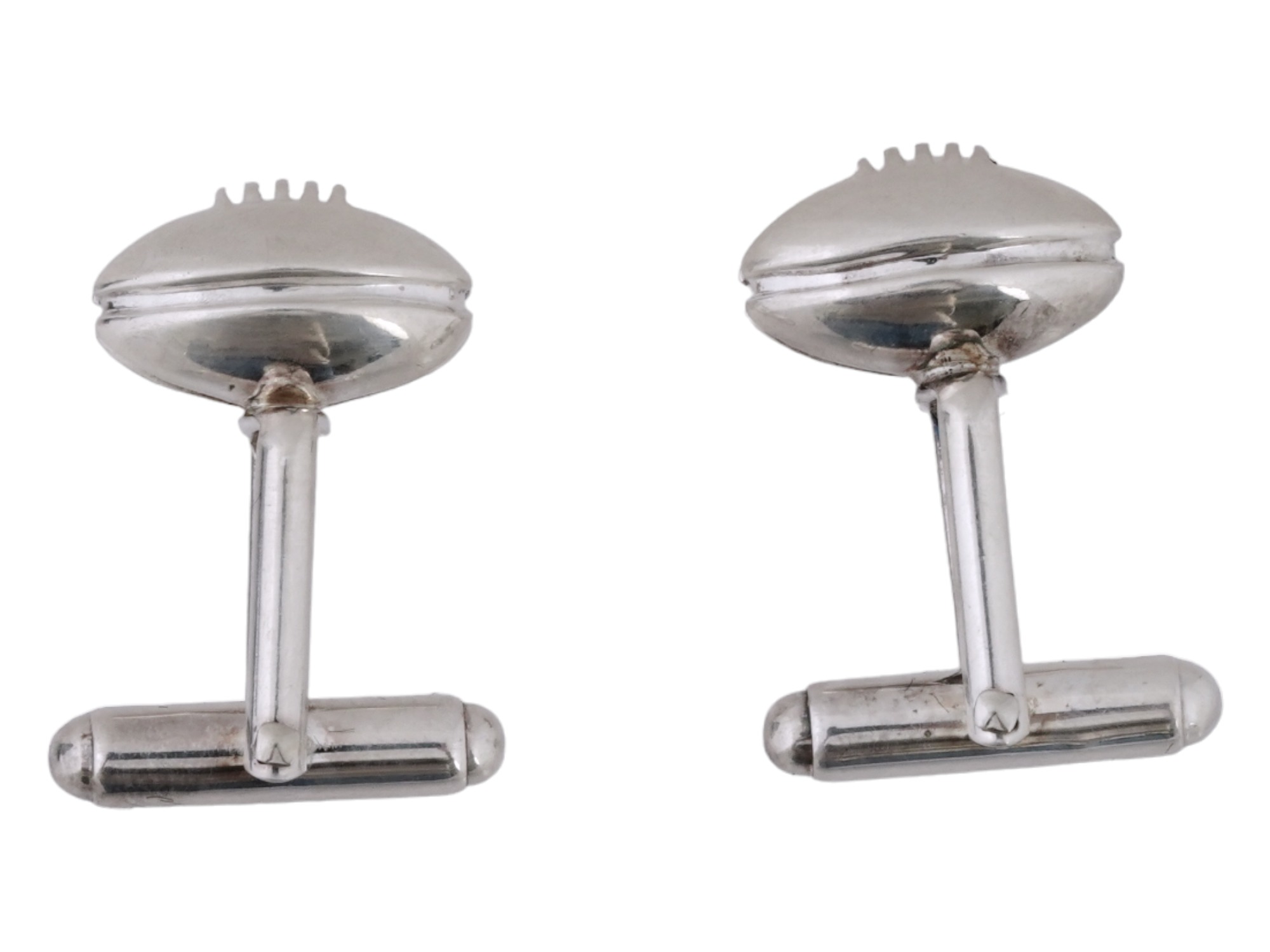 TIFFANY AND CO STERLING SILVER FOOTBALL CUFFLINKS PIC-4