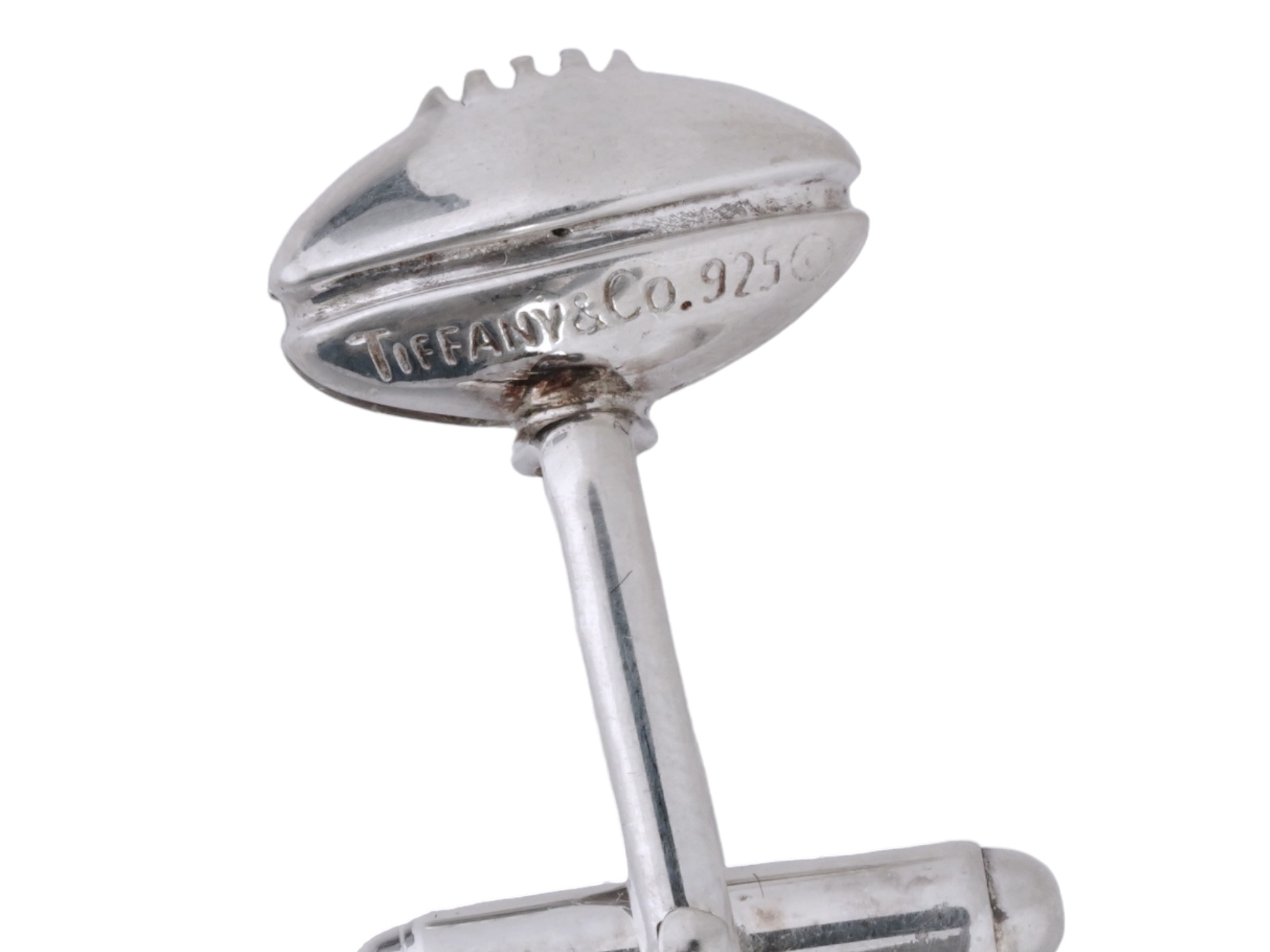 TIFFANY AND CO STERLING SILVER FOOTBALL CUFFLINKS PIC-6