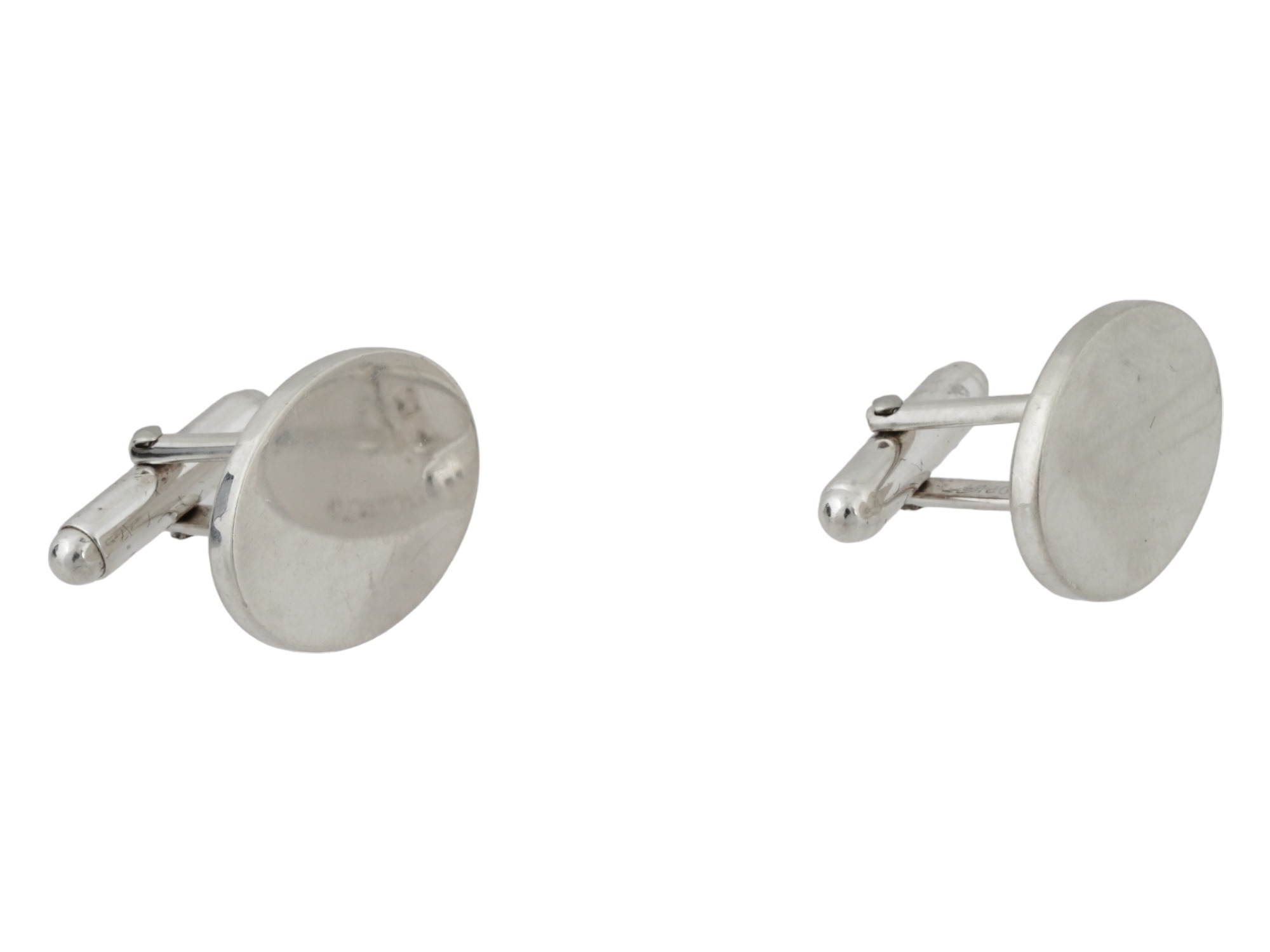 TIFFANY AND CO POLISHED STERLING SILVER CUFFLINKS PIC-2