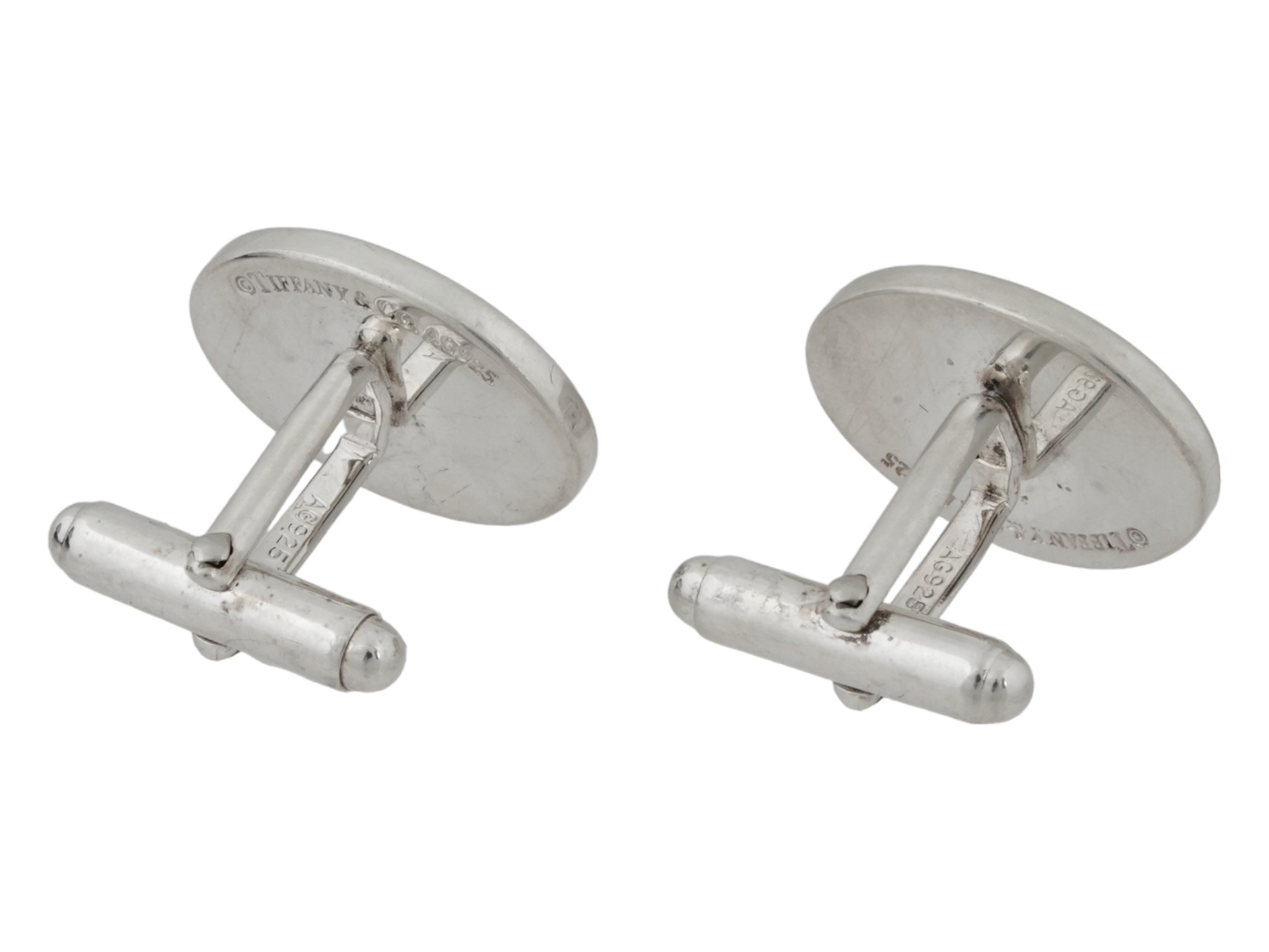 TIFFANY AND CO POLISHED STERLING SILVER CUFFLINKS PIC-4