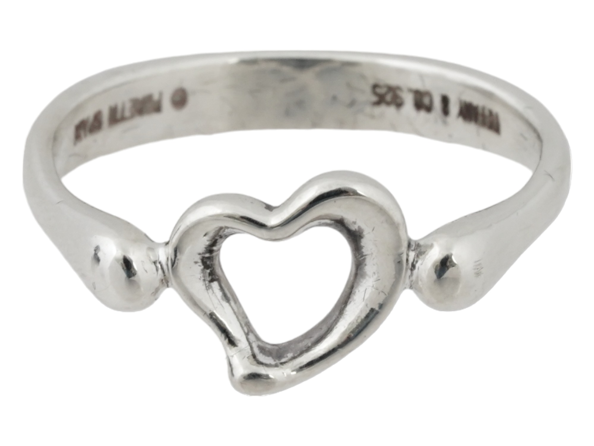 TIFFANY AND CO ELSA PERETTI STERLING SILVER HEART RING PIC-1