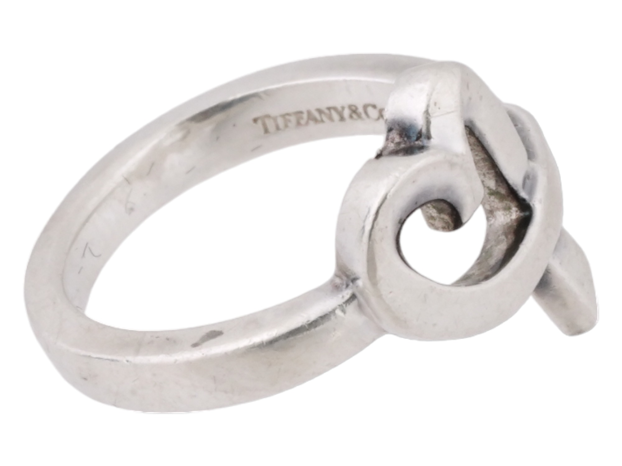 TIFFANY AND CO STERLING SILVER LOVING HEART RING PIC-2