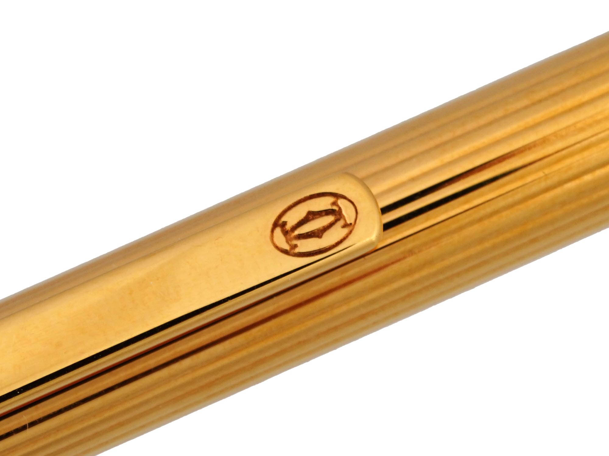 CARTIER VINTAGE YELLOW GOLD PLATED BALL PEN IOB PIC-5