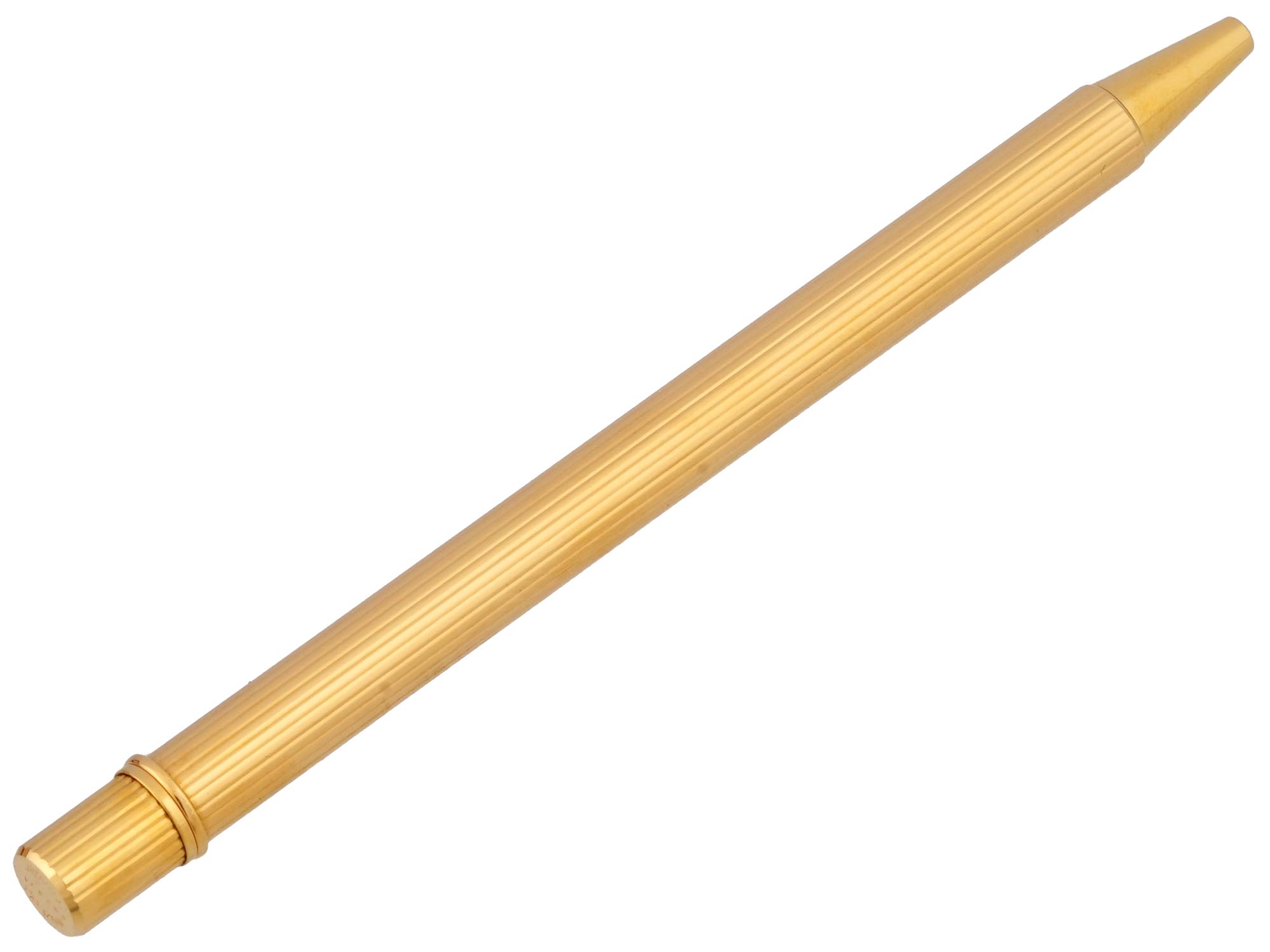 CARTIER VINTAGE YELLOW GOLD PLATED BALL PEN IOB PIC-3