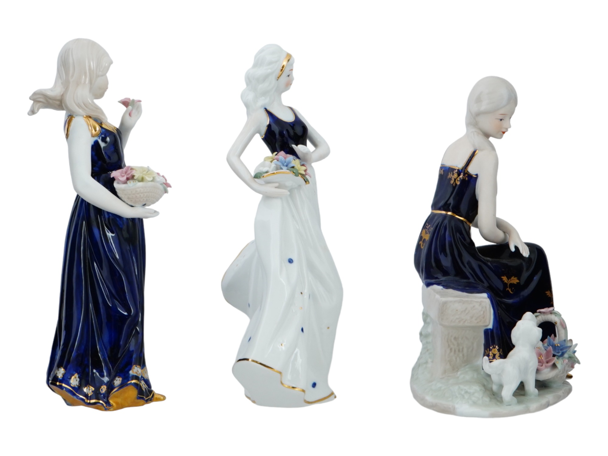 VINTAGE LEFARD GLAZED PORCELAIN FEMALE FIGURINES PIC-5