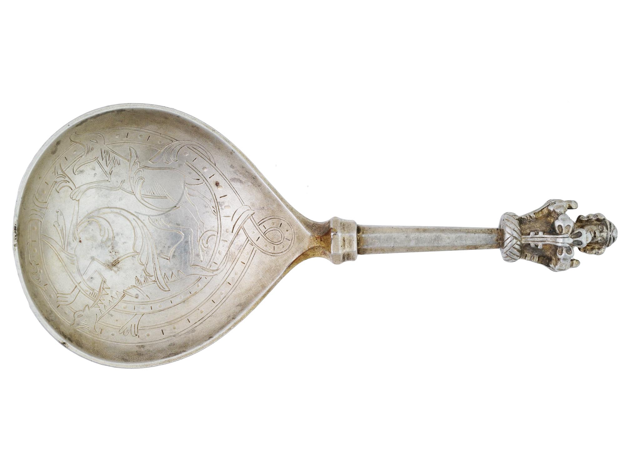 DAVID ANDERSEN NORWEGIAN SILVER BAPTISM SPOON IOB PIC-3