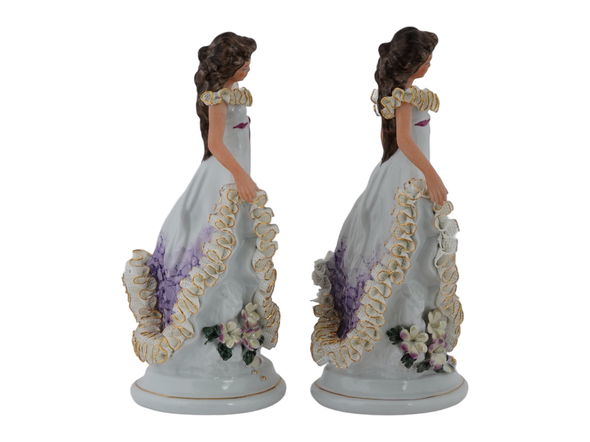 SET OF EUROPEAN LARGE FEMALE PORCELAIN FIGURINES PIC-4