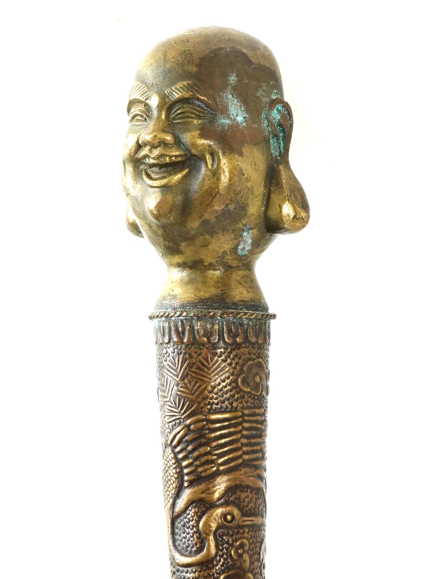 VINTAGE ORIENTAL LAUGHING BUDDHA SWORD CANE PIC-5