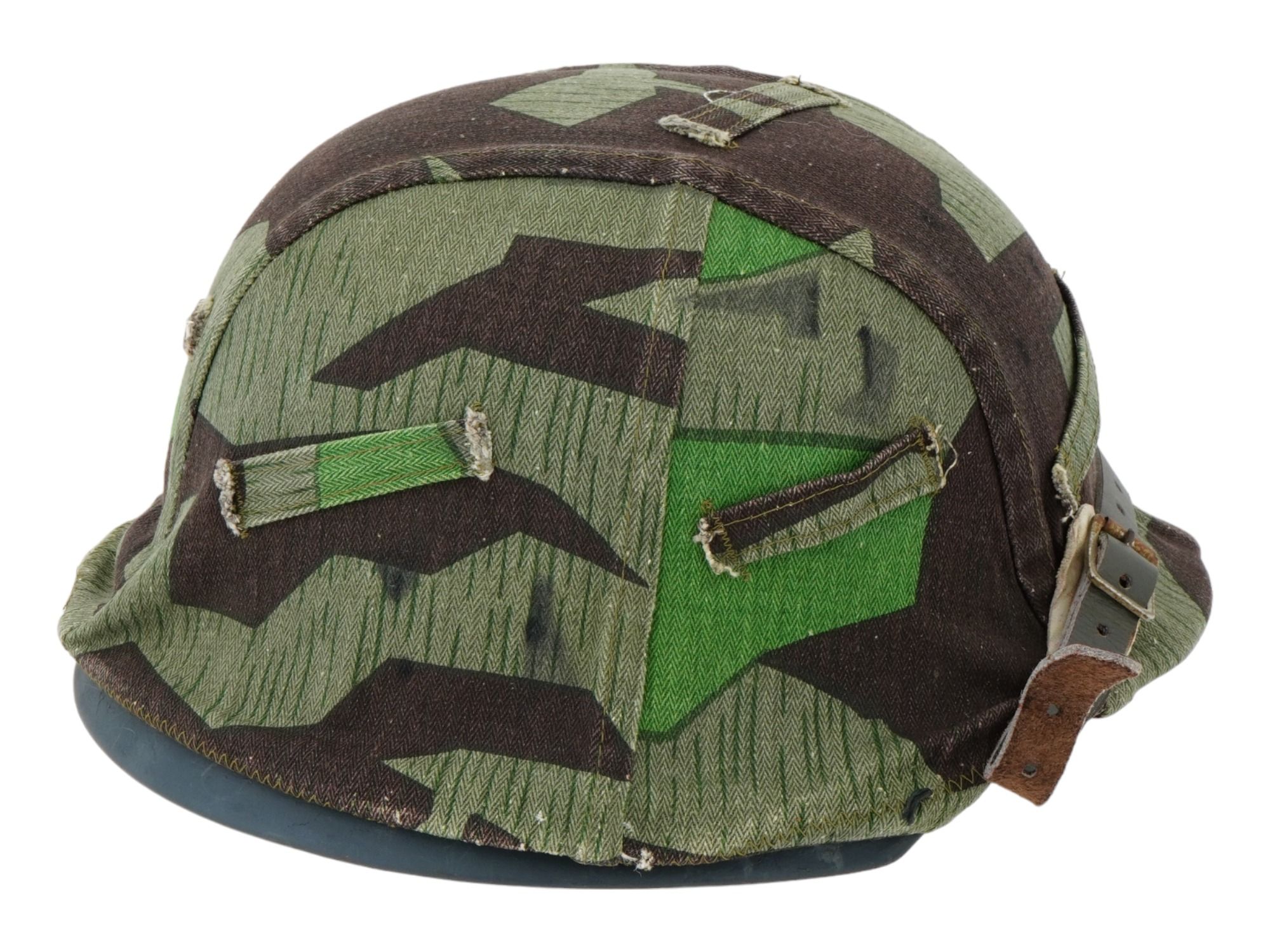 WWII GERMAN WEHRMACHT HELMET WITH CAMOUFLAGE COVER PIC-2