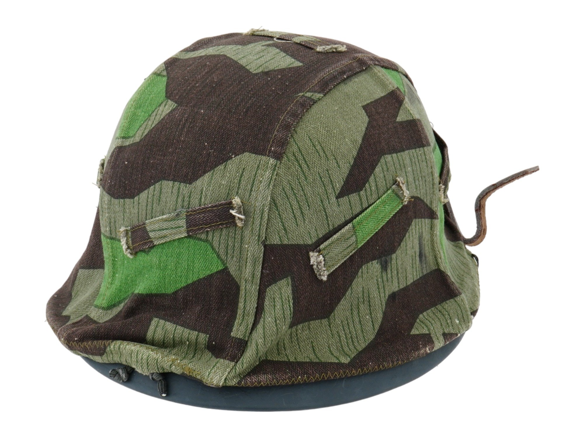 WWII GERMAN WEHRMACHT HELMET WITH CAMOUFLAGE COVER PIC-3