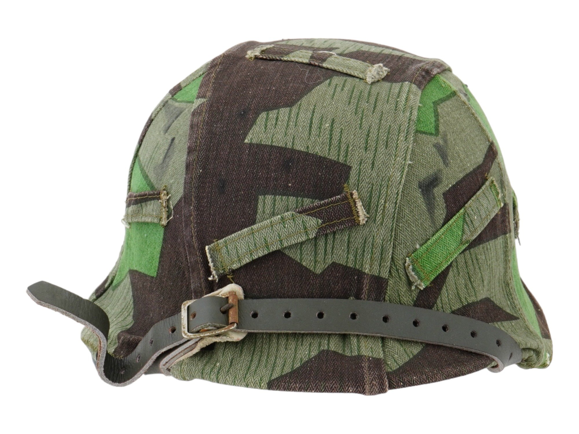 WWII GERMAN WEHRMACHT HELMET WITH CAMOUFLAGE COVER PIC-6