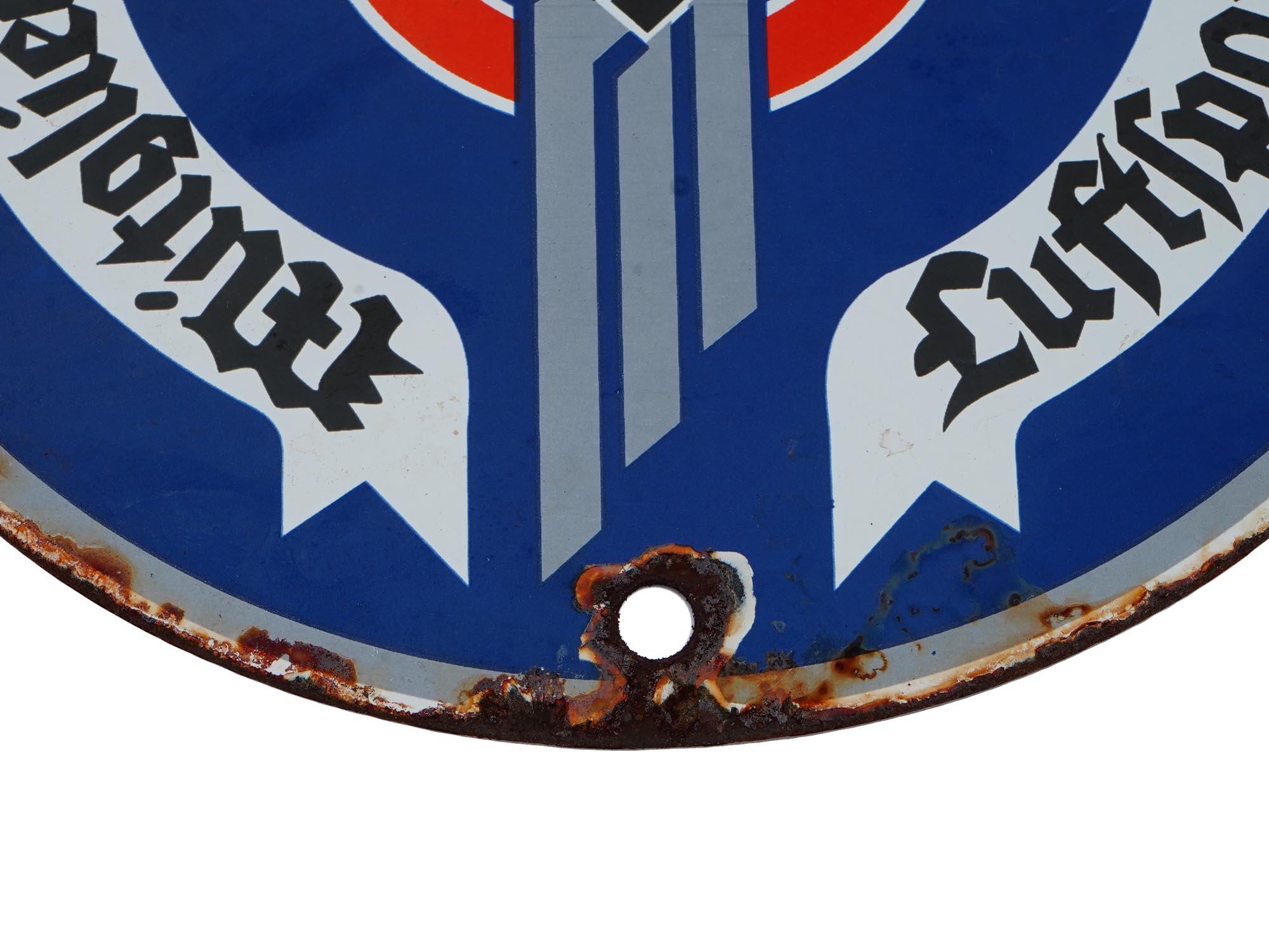 GERMAN WWII NSFK PROPAGANDA ENAMELED STREET SIGN. PIC-2