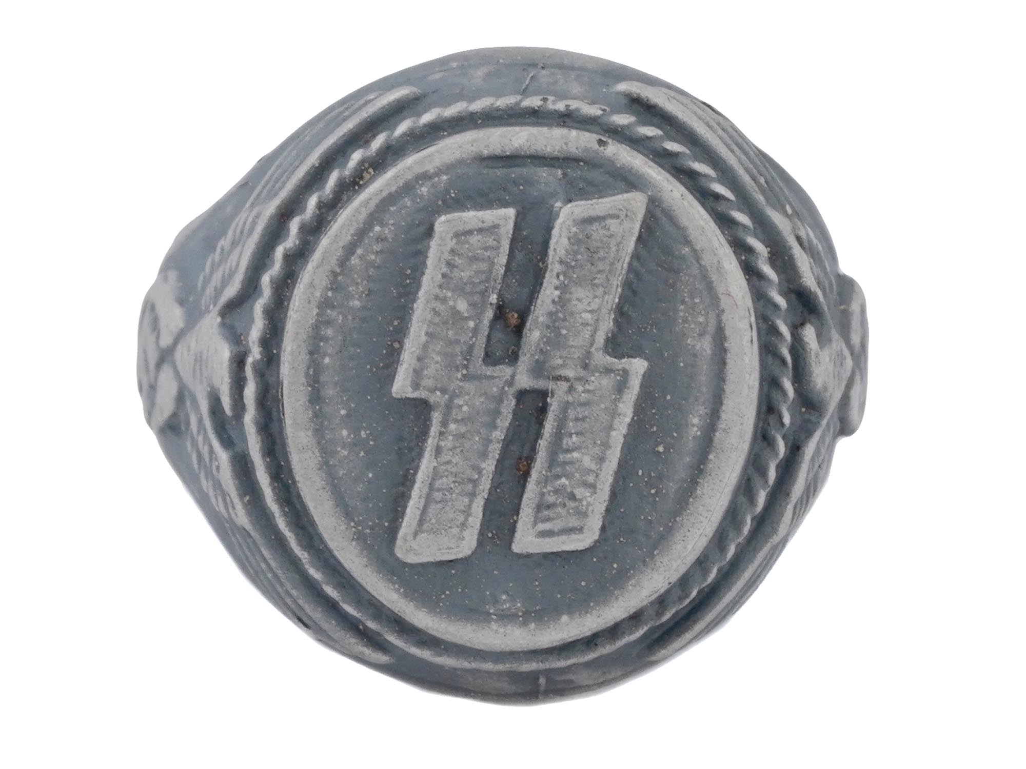 GERMAN WWII WAFFEN SS SILVER RING PIC-1