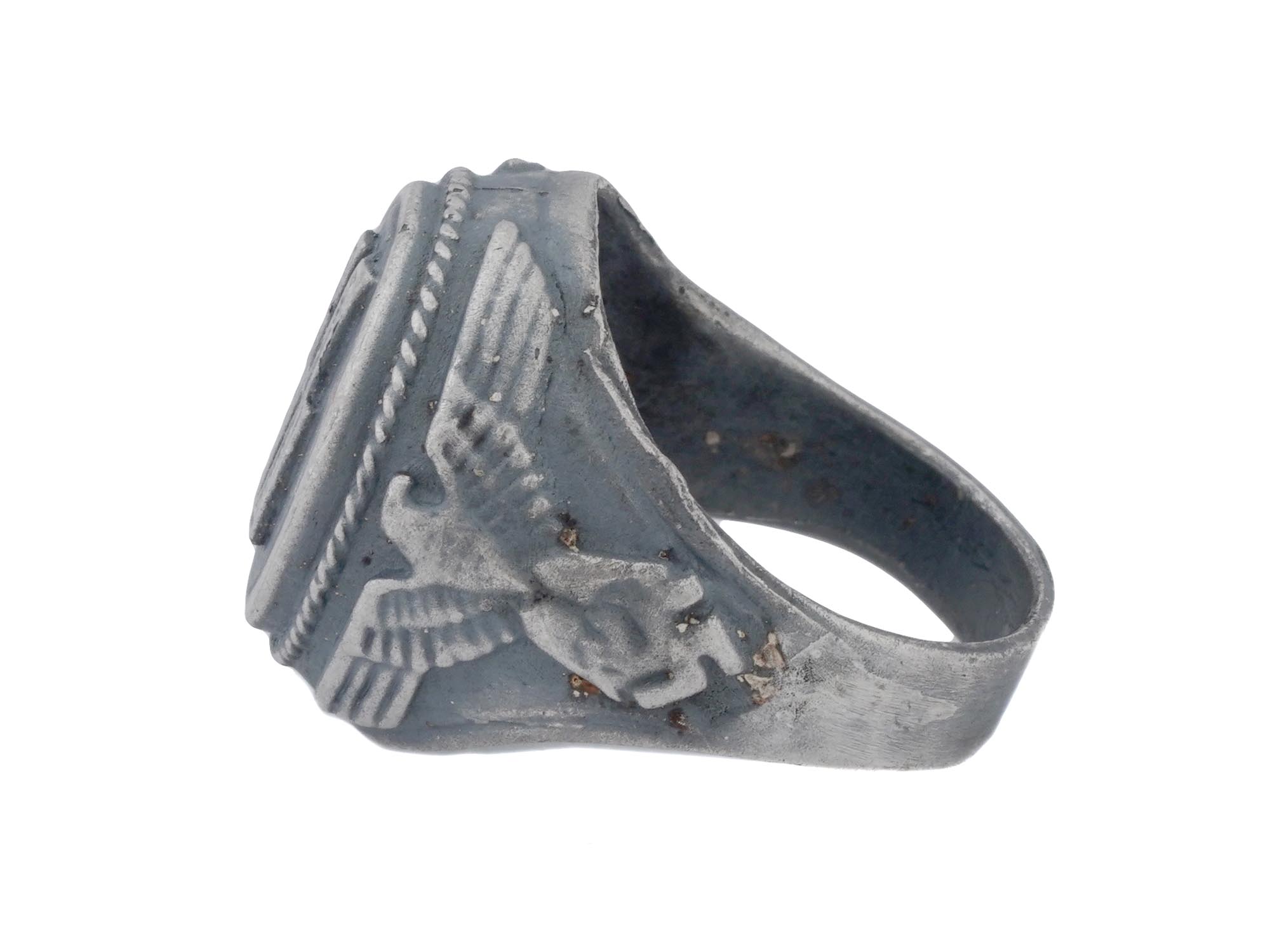 GERMAN WWII WAFFEN SS SILVER RING PIC-3