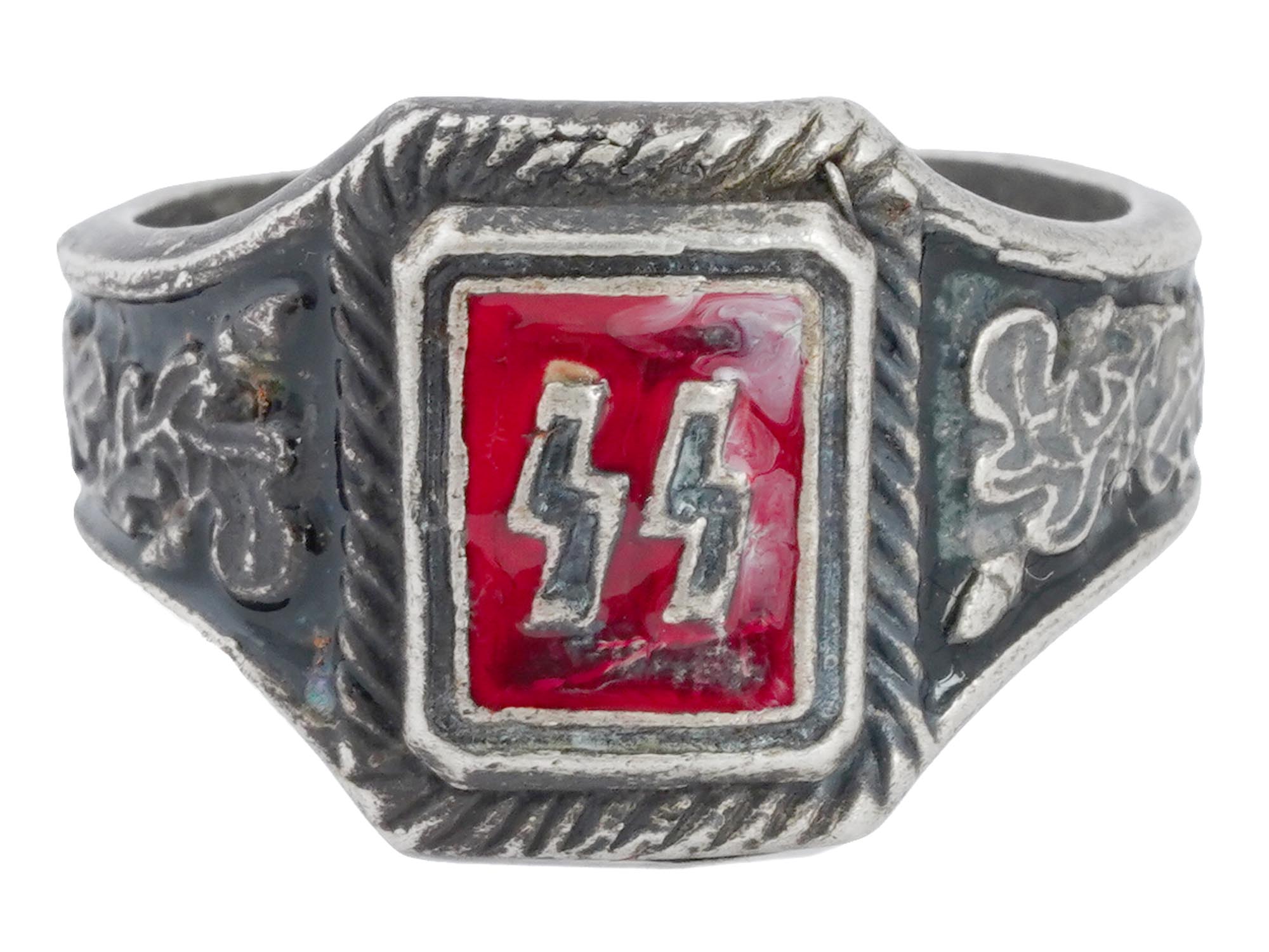 GERMAN WWII WAFFEN SS SILVER RING PIC-0