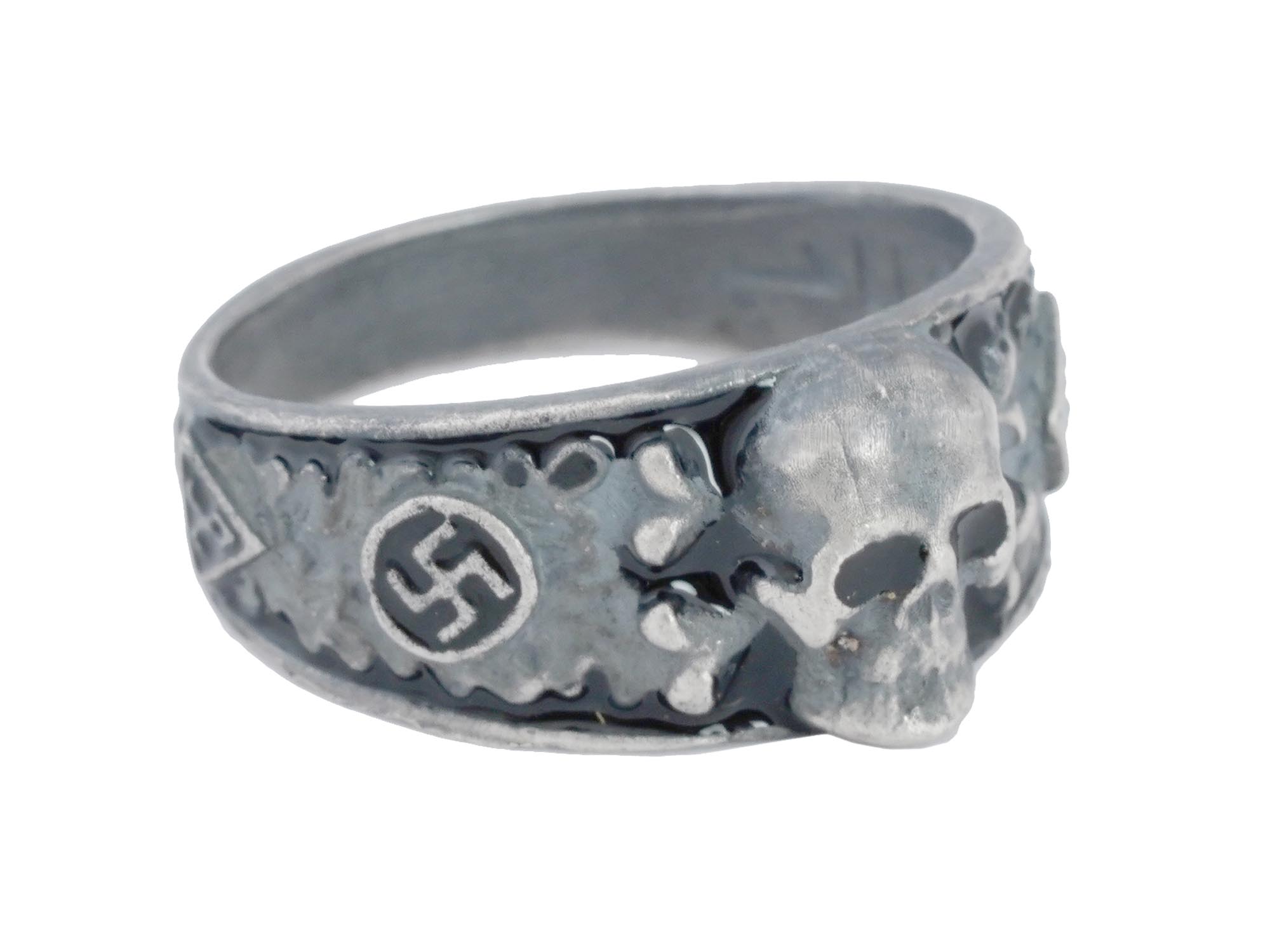 GERMAN WWII SS SECRET SOCIETY AHNENERBE SILVER RING PIC-1