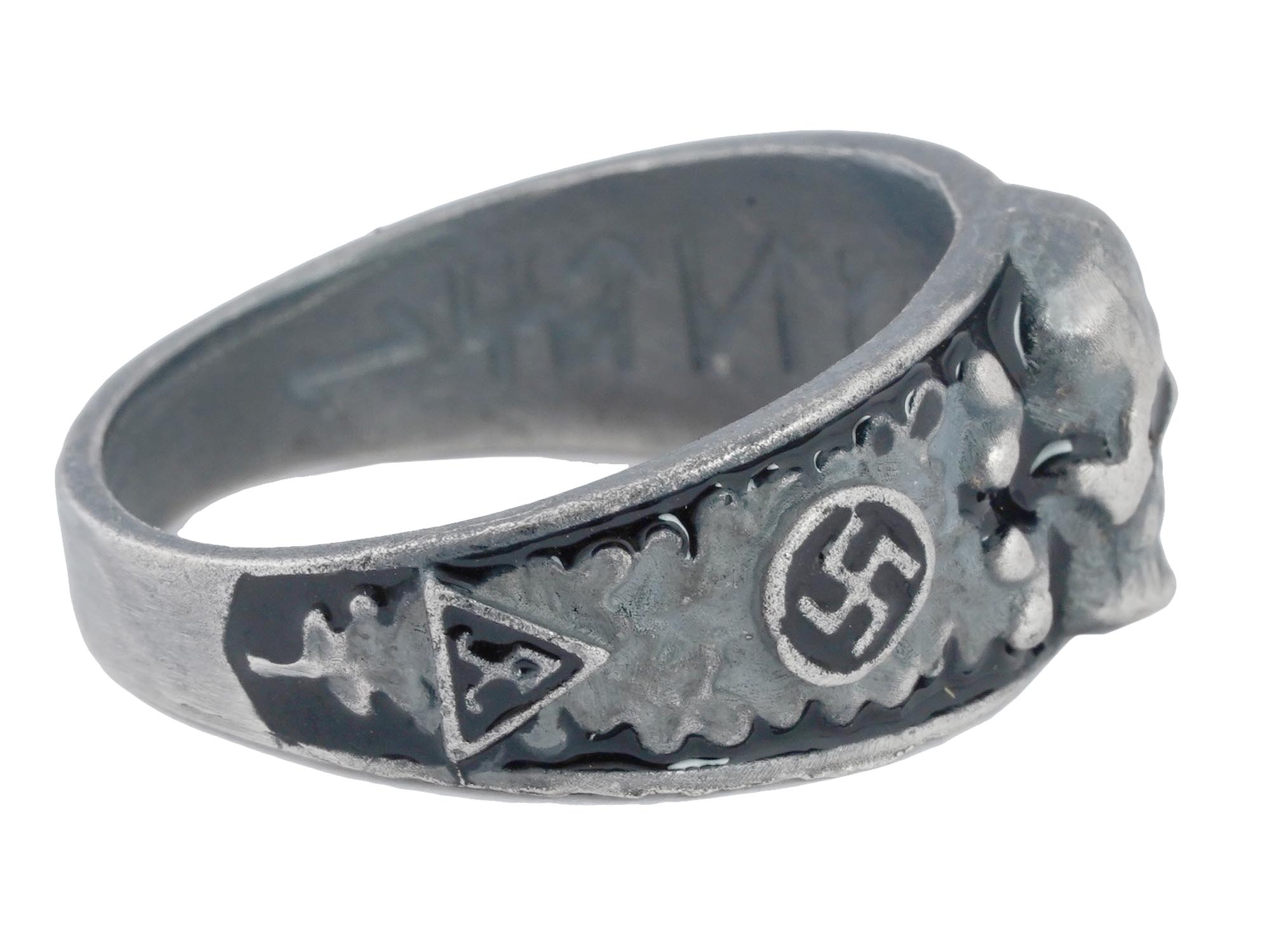GERMAN WWII SS SECRET SOCIETY AHNENERBE SILVER RING PIC-4
