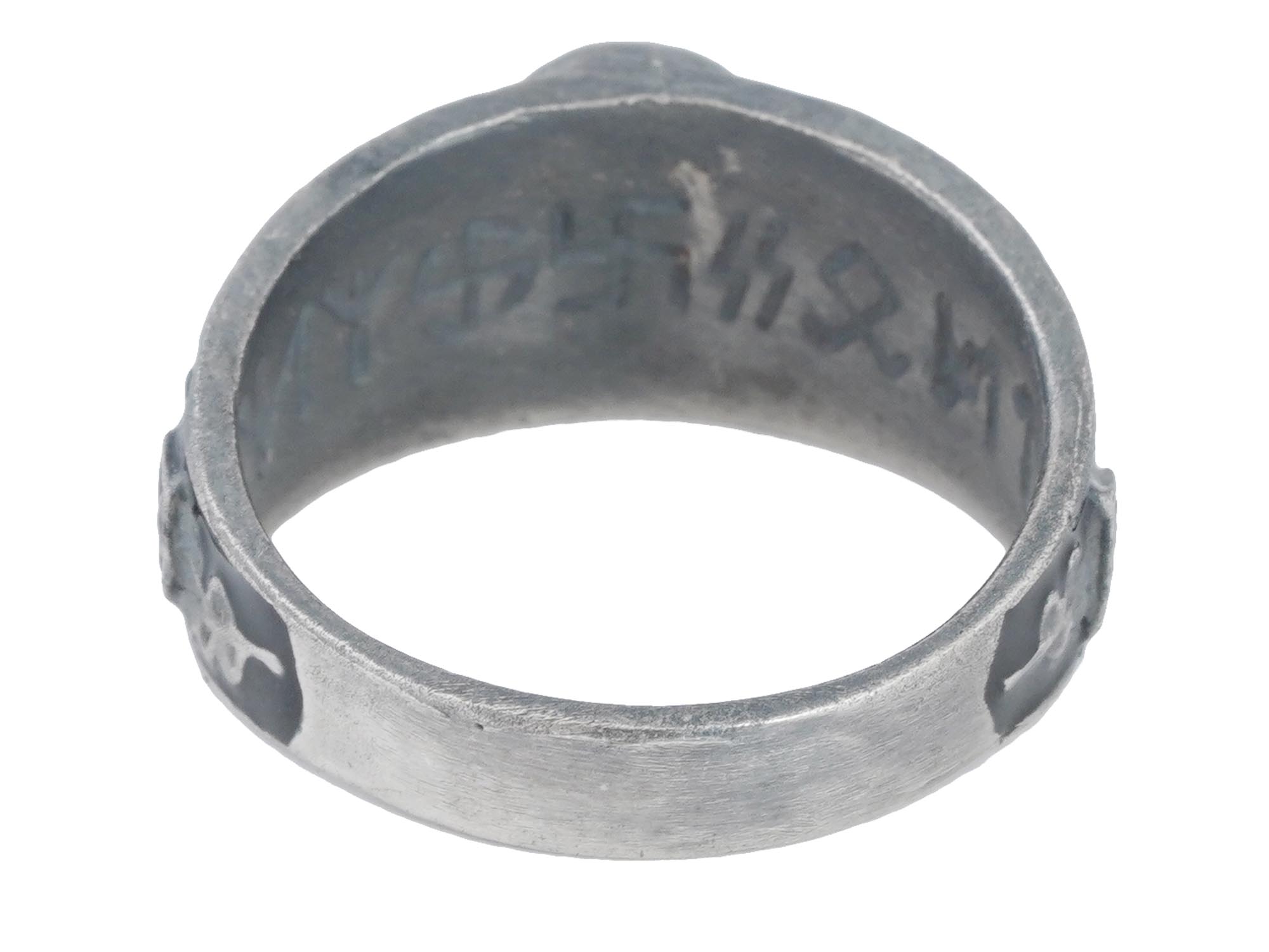 GERMAN WWII SS SECRET SOCIETY AHNENERBE SILVER RING PIC-3