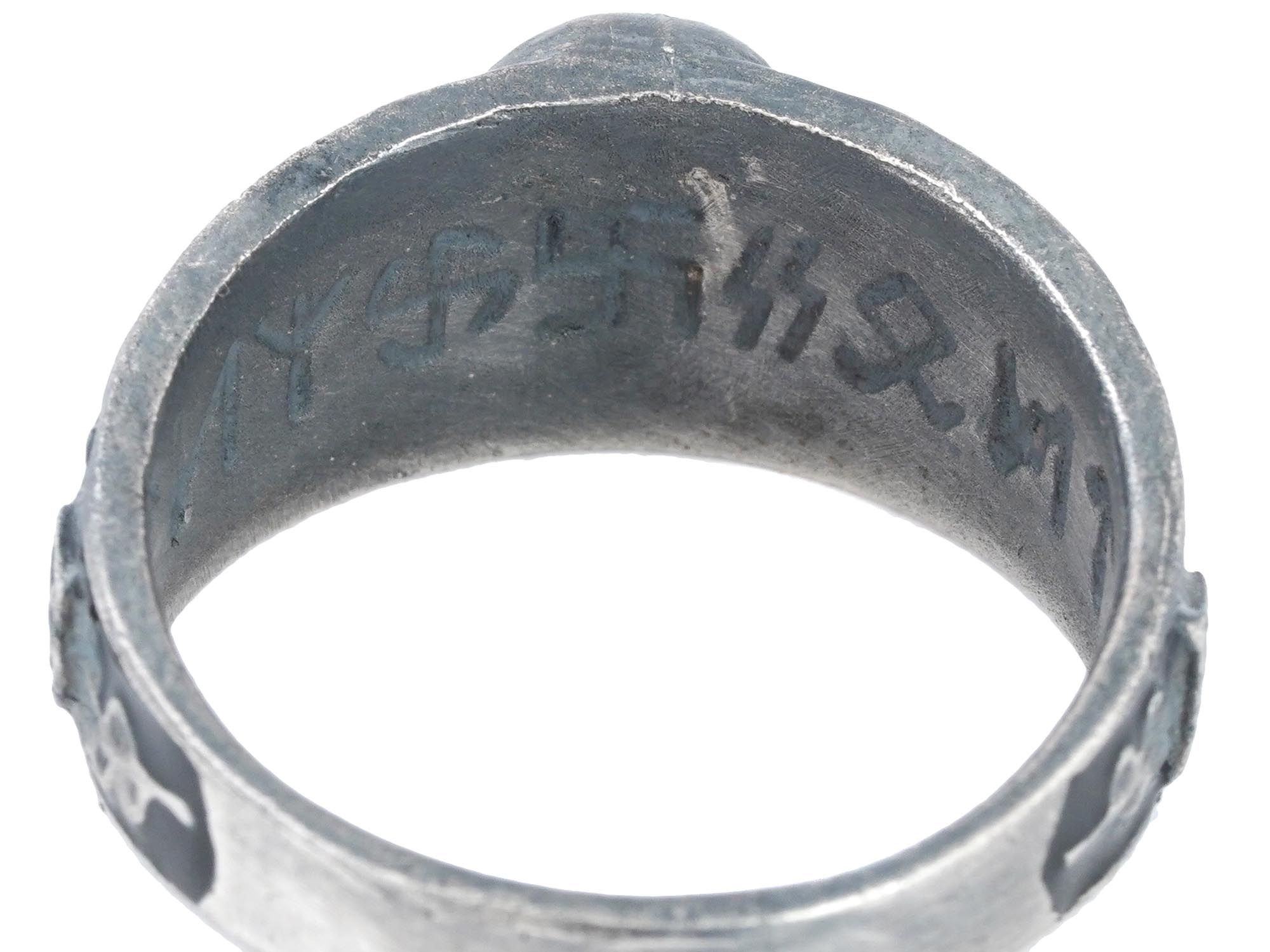 GERMAN WWII SS SECRET SOCIETY AHNENERBE SILVER RING PIC-6
