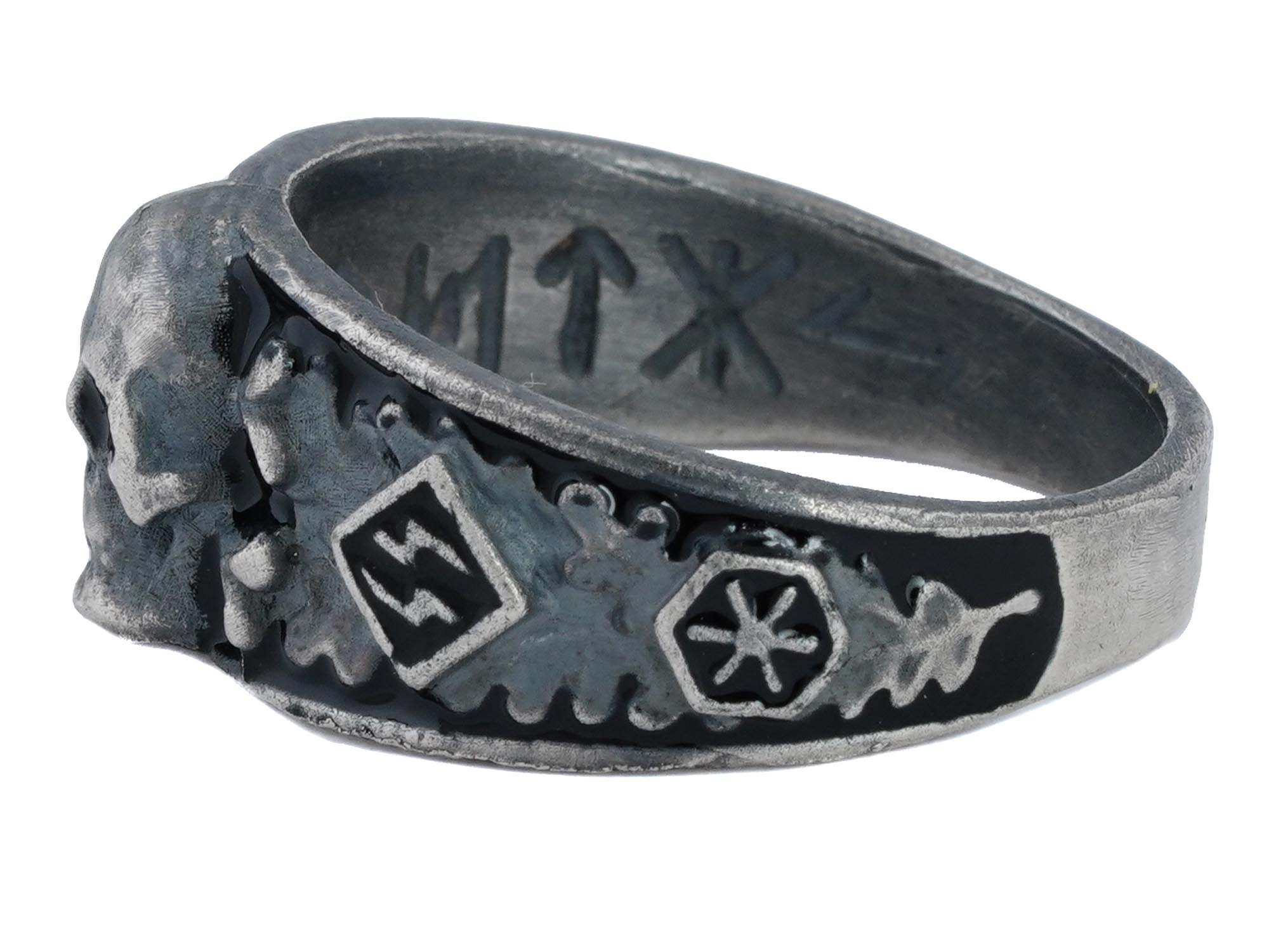 GERMAN WWII SS SECRET SOCIETY AHNENERBE SILVER RING PIC-2