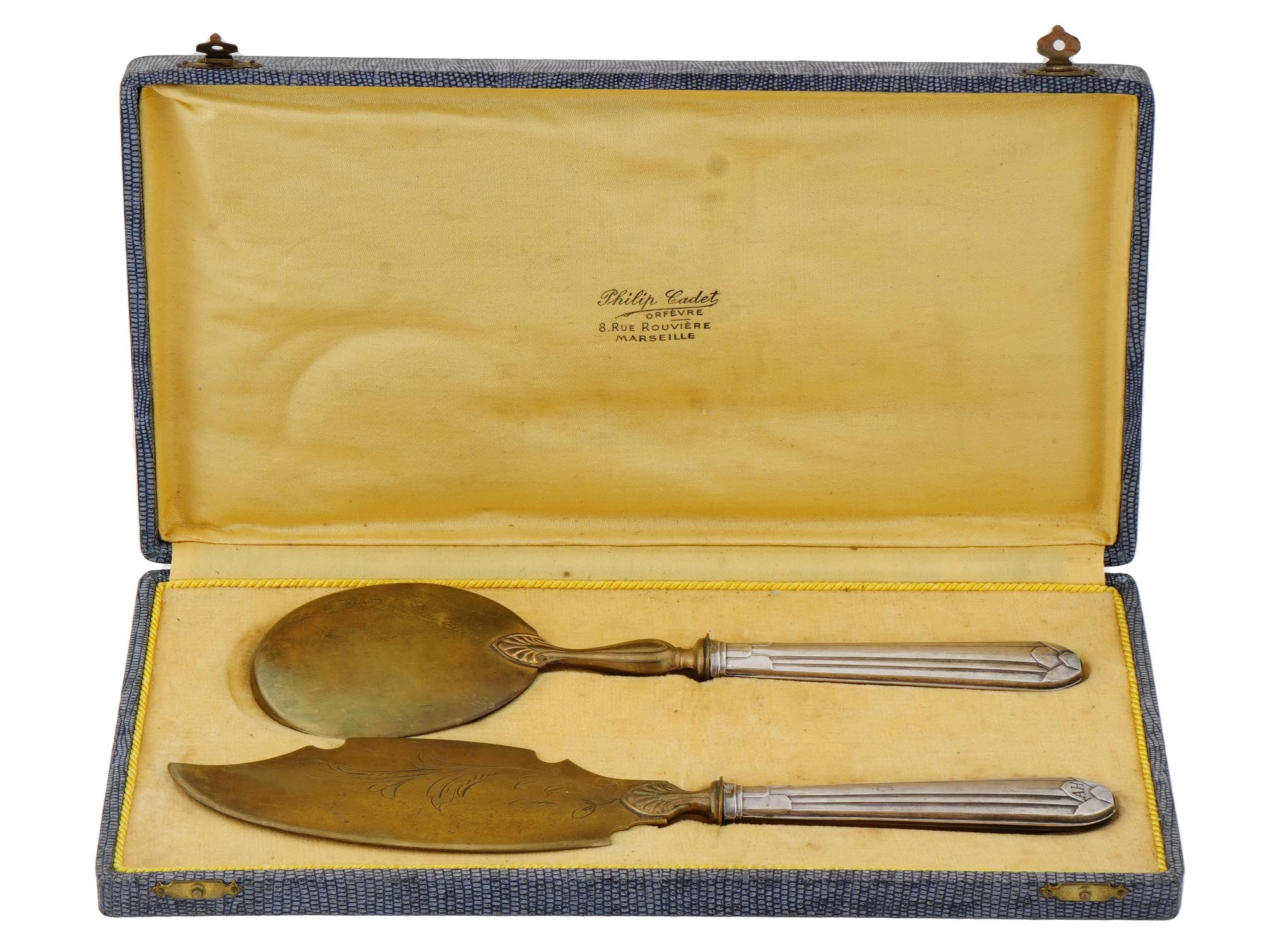 WWII SILVER DESSERT CUTLERY SET OF ADOLF HITLER PIC-0