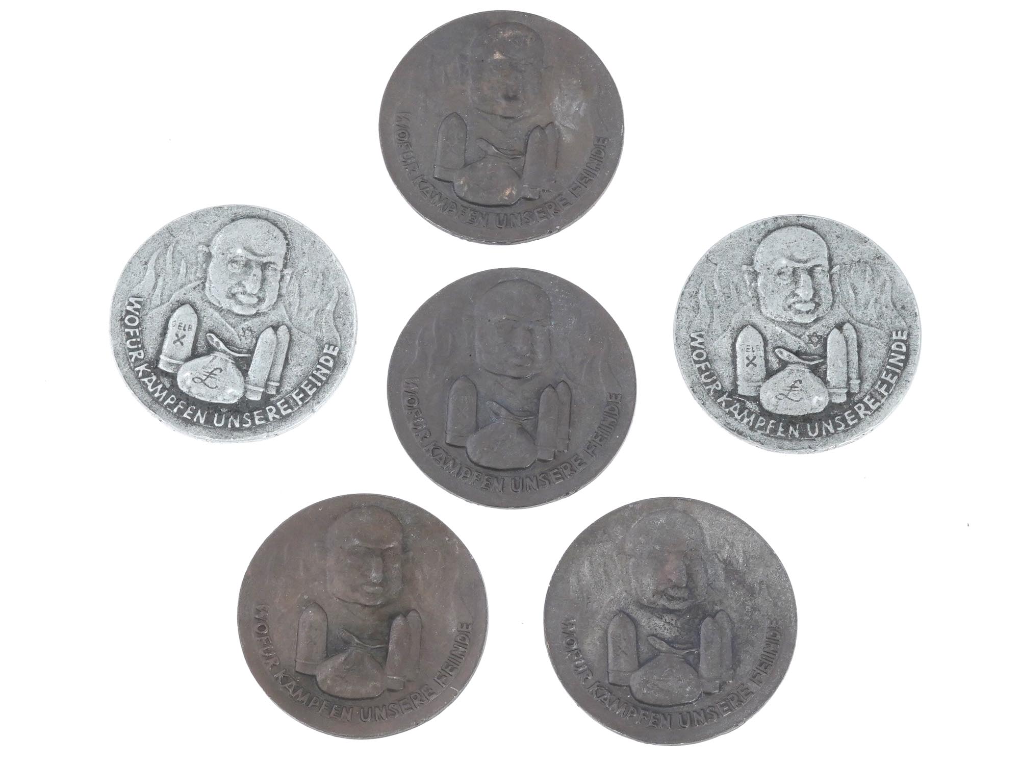 GROUP OF 6 ANTISEMITIC GERMAN COINS FROM 30S PIC-0