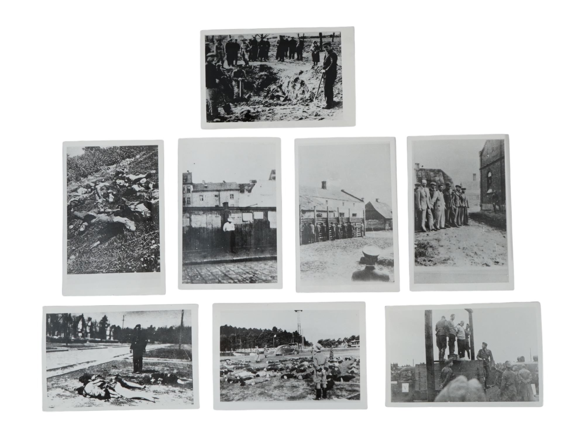 GROUP OF 8 PHOTOS OF NAZI ATROCITIES AGAINST CIVILIANS PIC-0