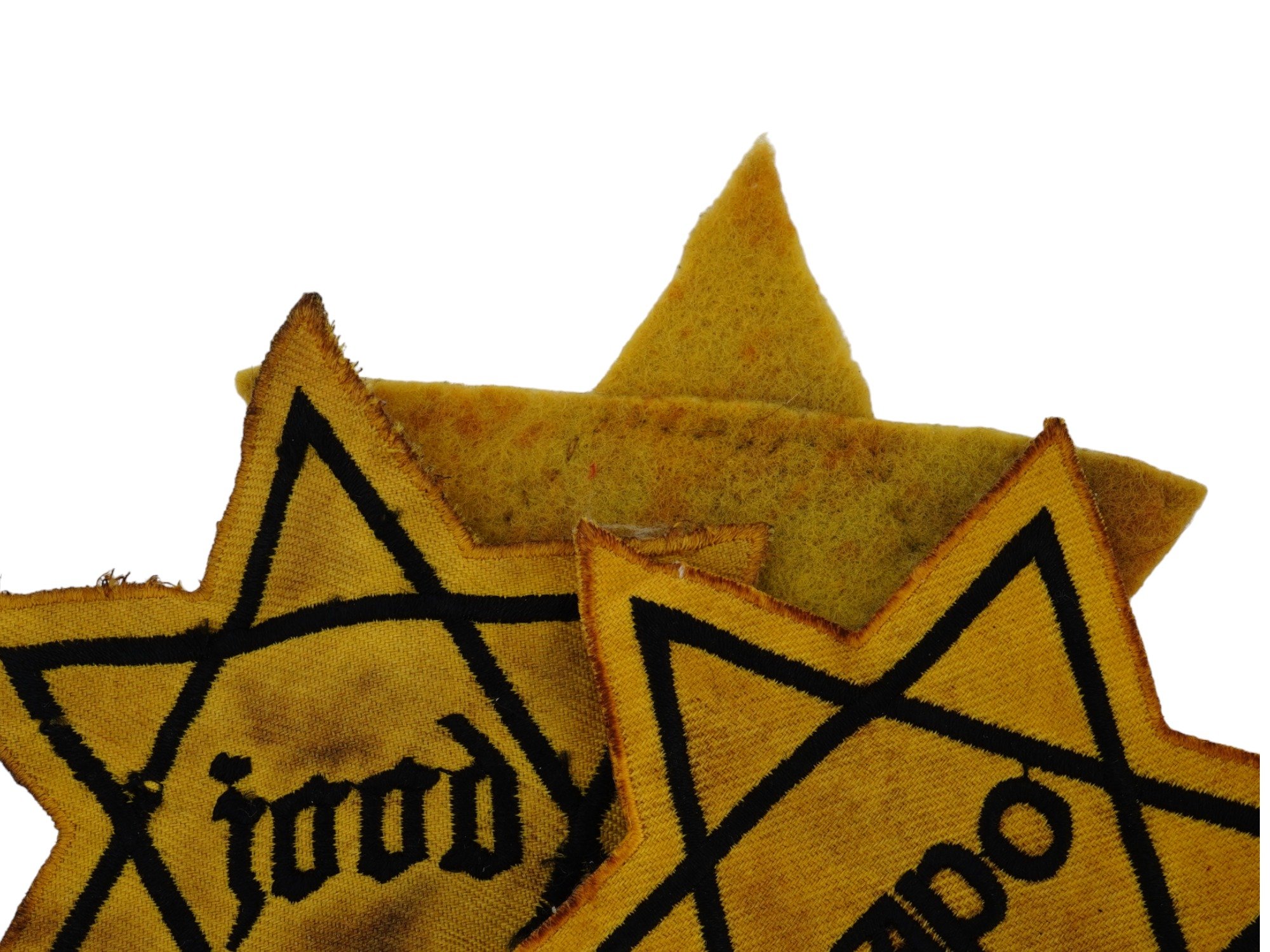 GROUP OF 3 HOLOCAUST PERIOD STARS OF DAVID ARMBANDS PIC-2