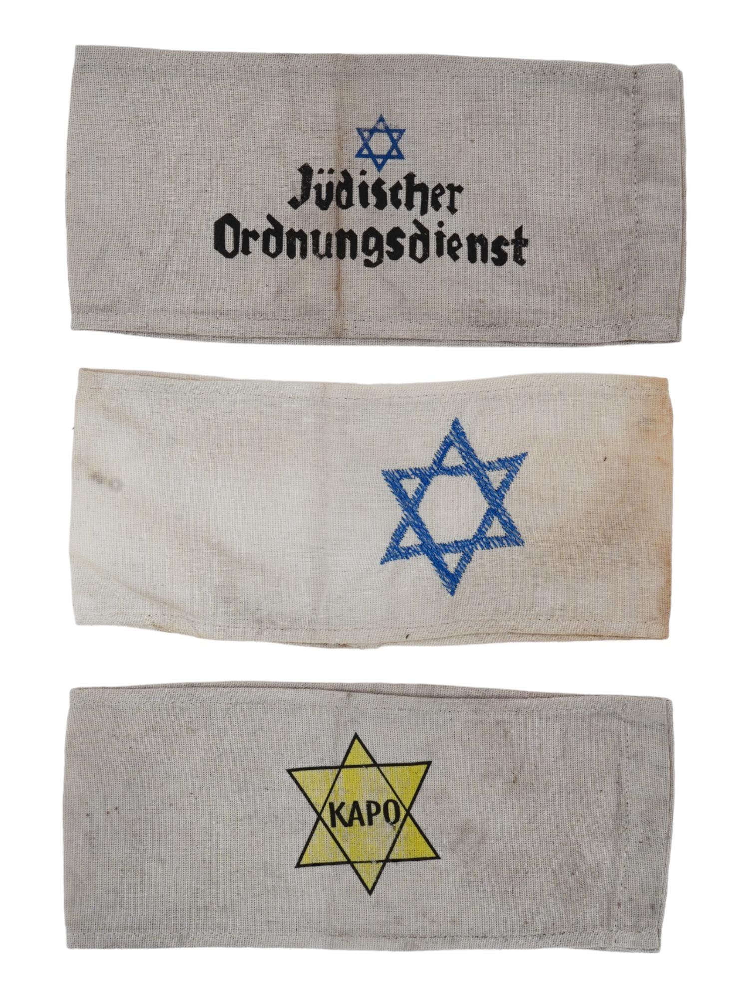 GROUP OF 3 HOLOCAUST PERIOD ARMBANDS PIC-0