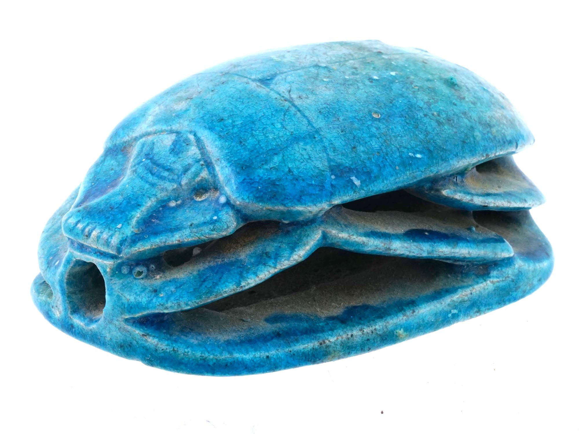 ANCIENT EGYPTIAN GRAND TOUR TURQUOISE HEART SCARAB PIC-0