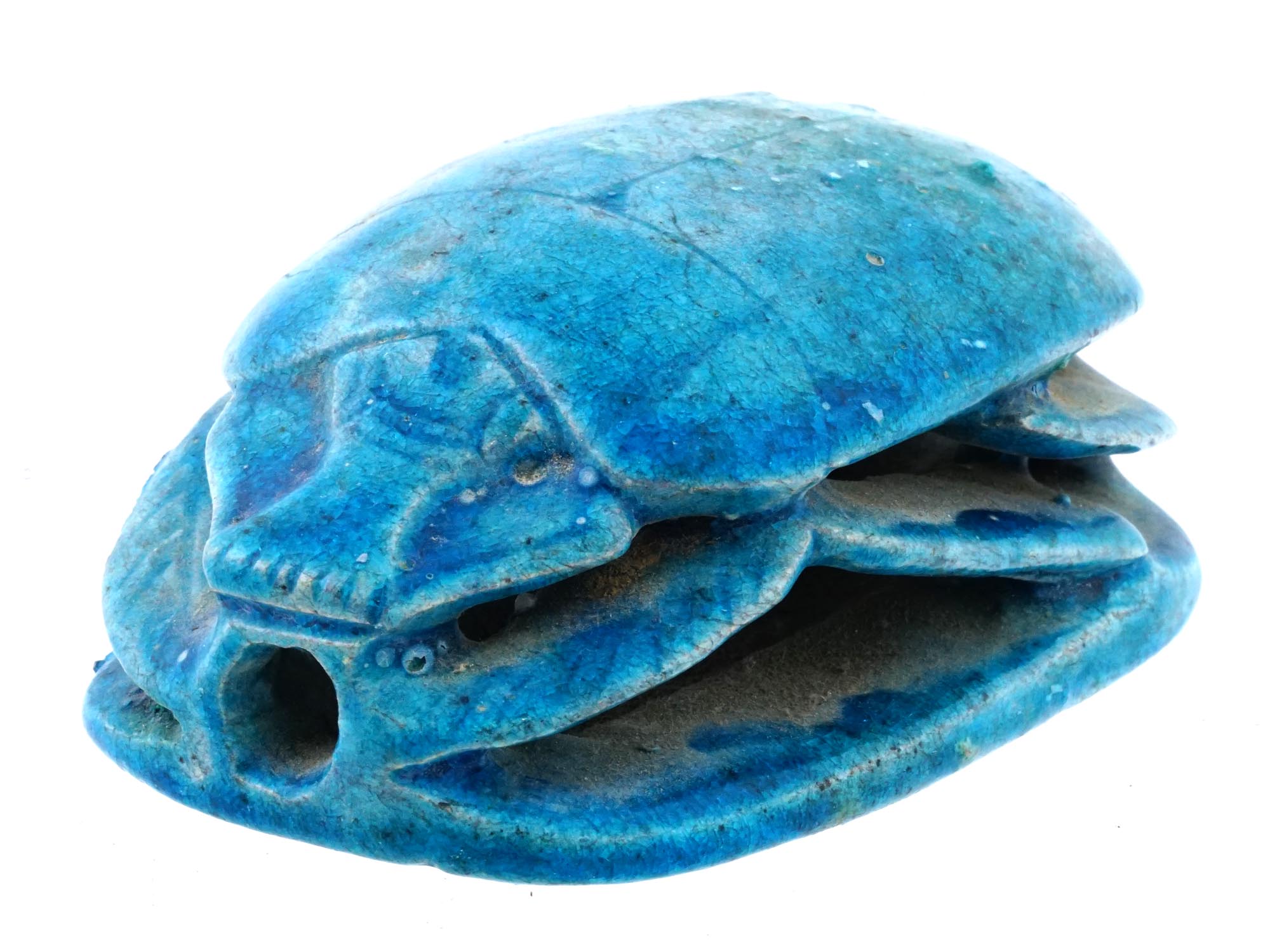 ANCIENT EGYPTIAN GRAND TOUR TURQUOISE HEART SCARAB PIC-1