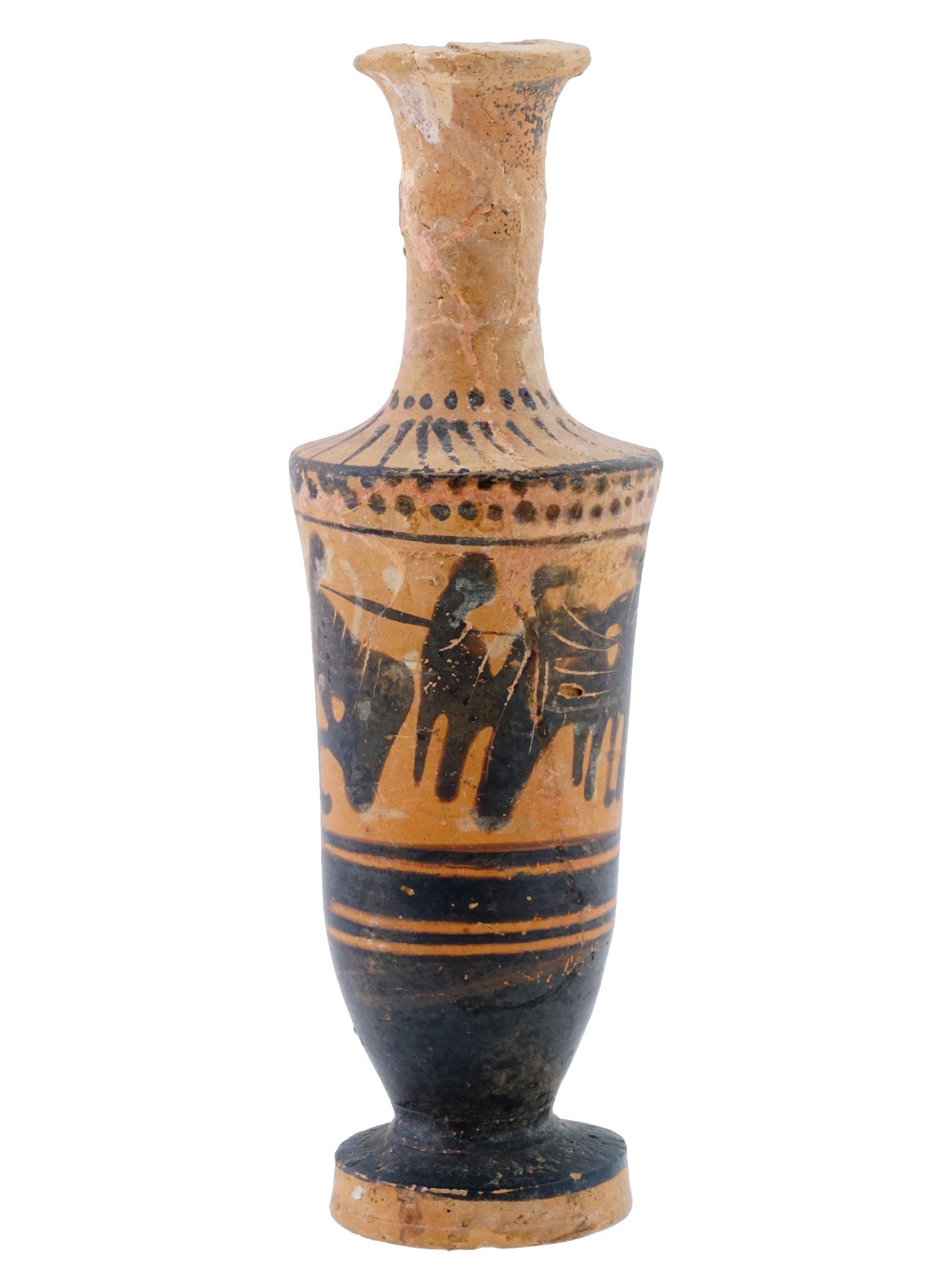 ANCIENT GREEK ATTIC BLACK FIGURE LEKYTHOS OIL VASE PIC-4