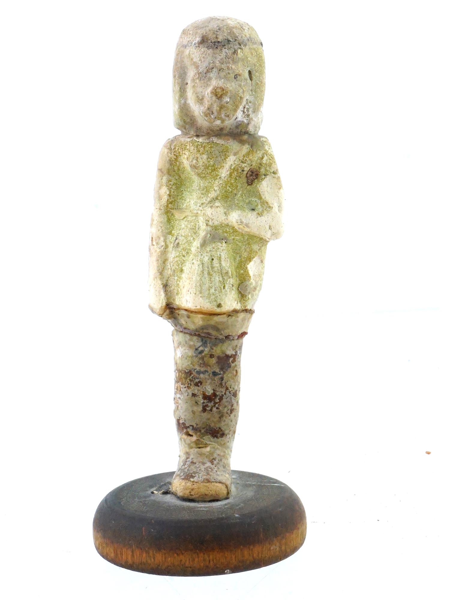 ANCIENT EGYPTIAN FAIENCE SHABTI REPAIRED PIC-0