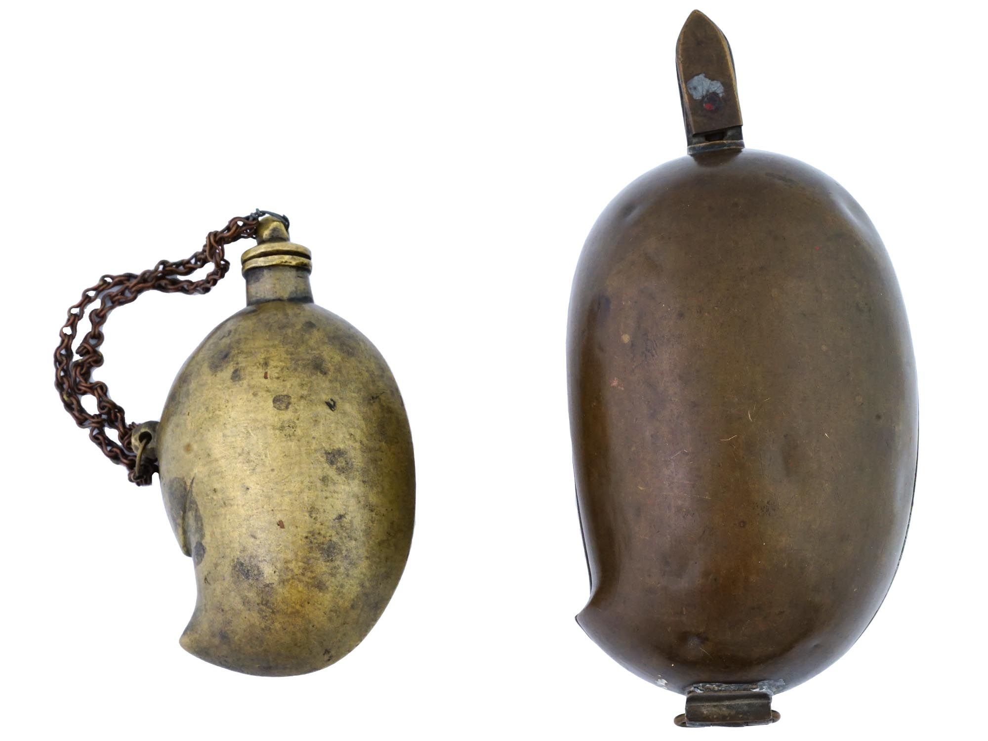 ANTIQUE INDIAN BRONZE FLASK AND CONTAINER PIC-0