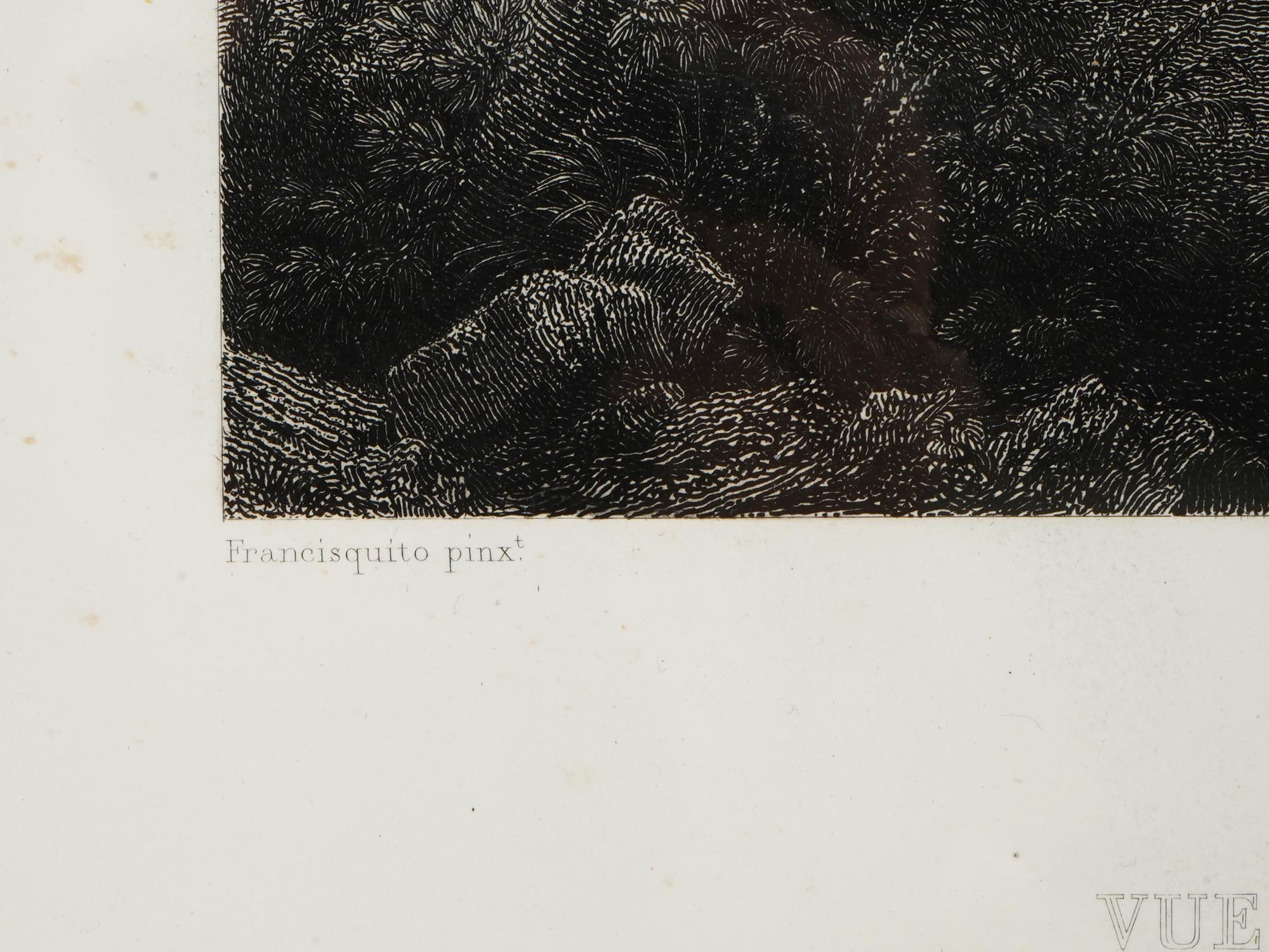ANTIQUE FRENCH LANDSCAPE ETCHING AFTER FRANCISQUITO PIC-3