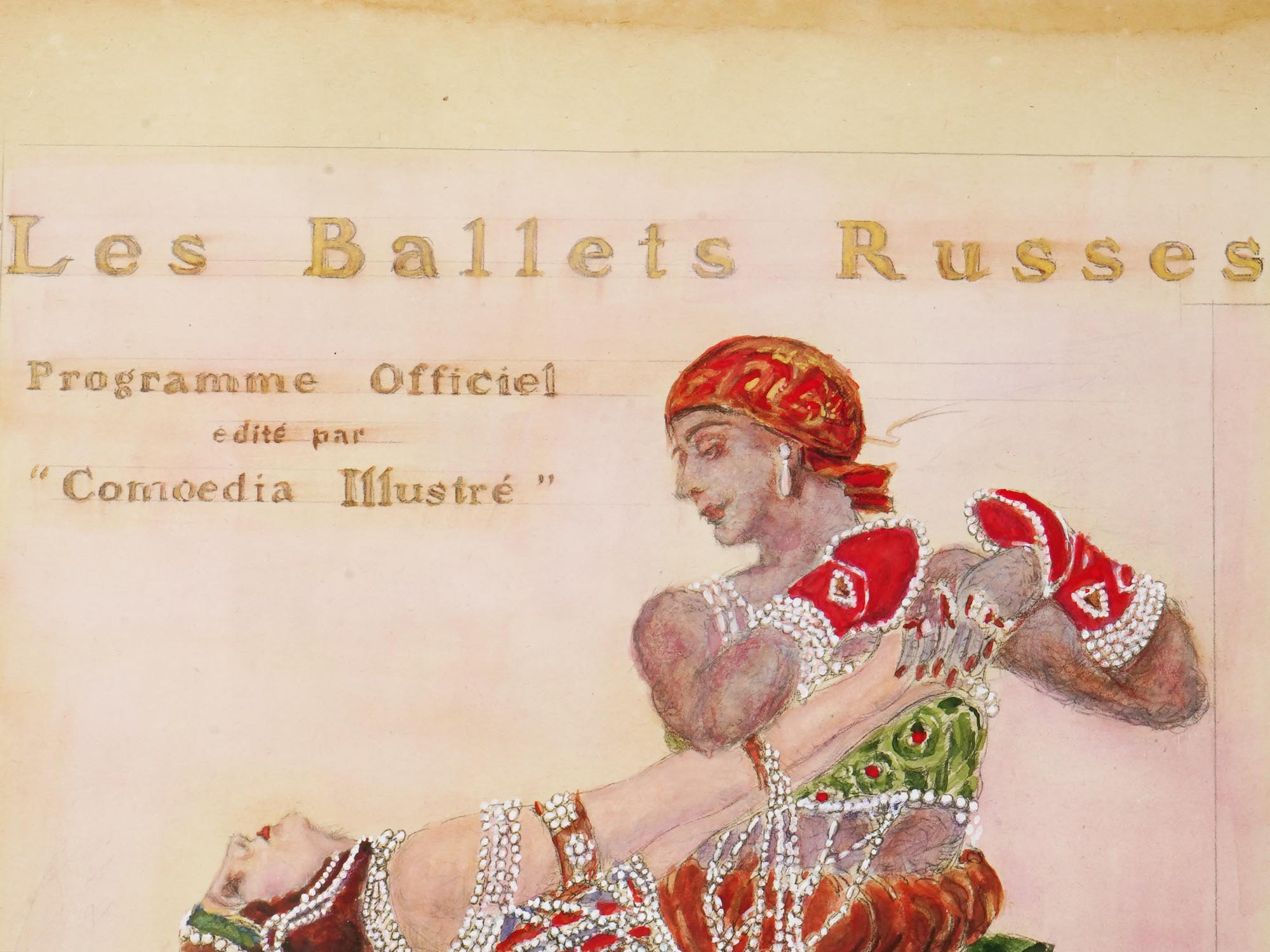 RUSSIAN BALLET WATERCOLOR PAINTING BY LEON BAKST PIC-2