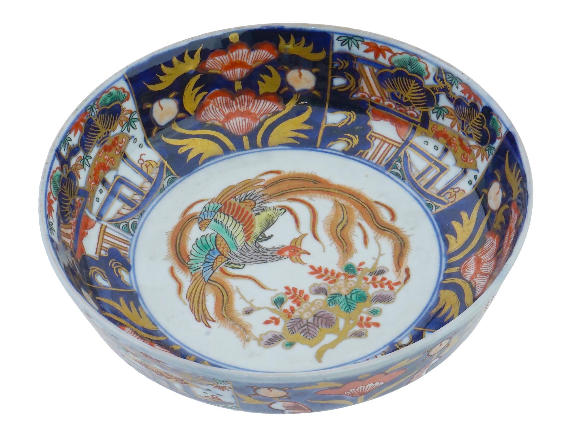 ANTIQUE JAPANESE MEIJI IMARI PORCELAIN SERVING BOWL PIC-0