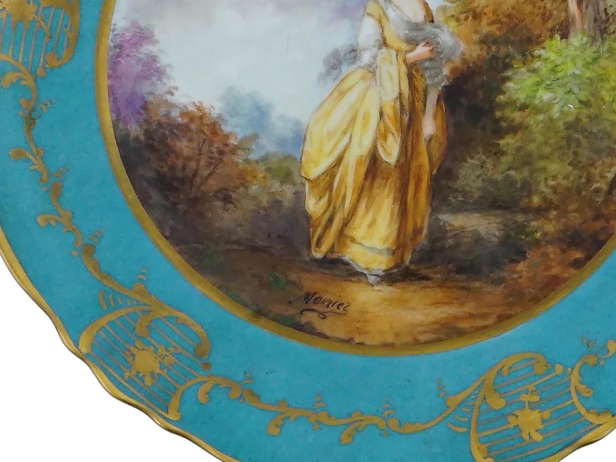 ANTIQUE AHRENFELDT LIMOGES PORCELAIN PORTRAIT PLATE PIC-4