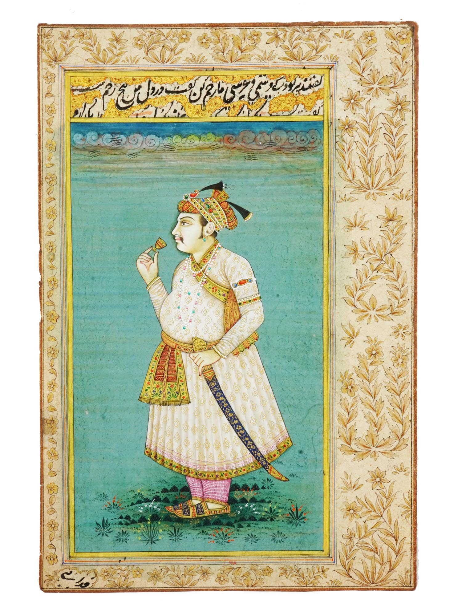 MINIATURE INDO PERSIAN MUGHAL PAINTING W MANUSCRIPT PIC-