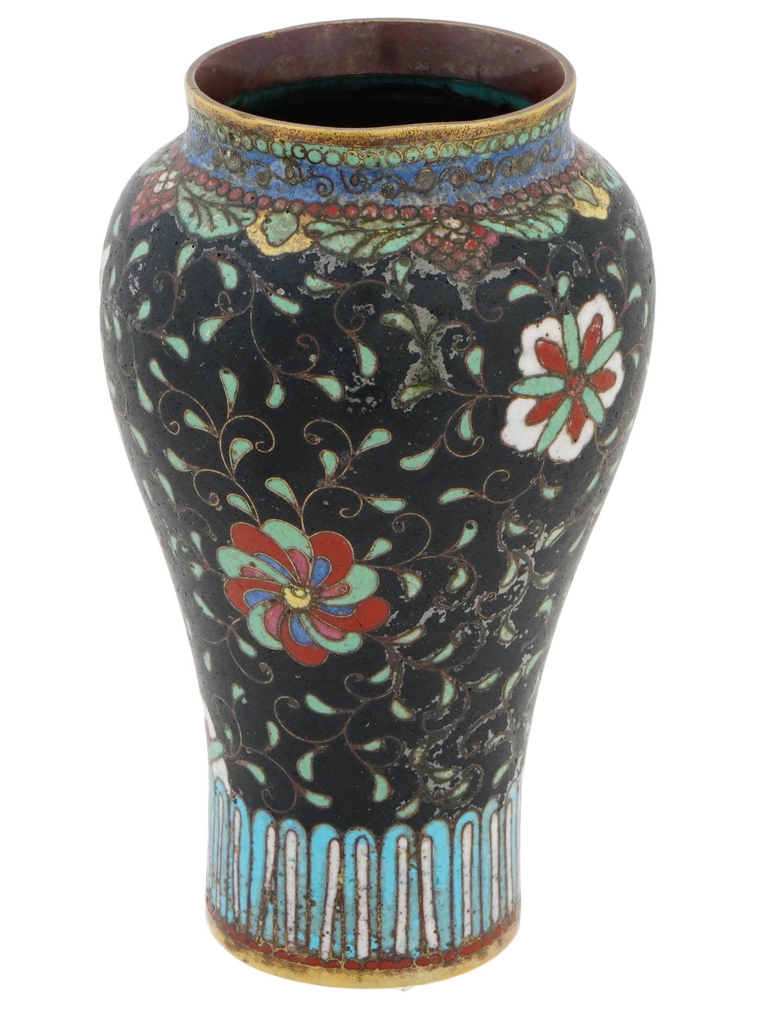 ANTIQUE JAPANESE MEIJI CLOISONNE VASE ATTR TO NAMIKAWA PIC-2