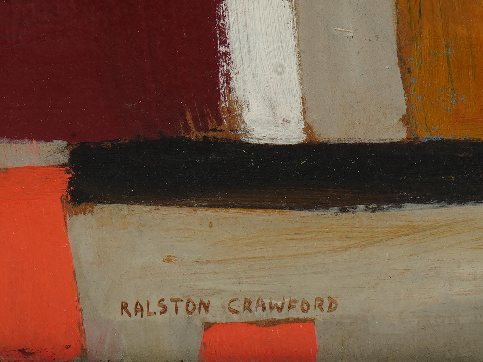 ABSTRACT AMERICAN OIL PAINTING BY RALSTON CRAWFORD PIC-2