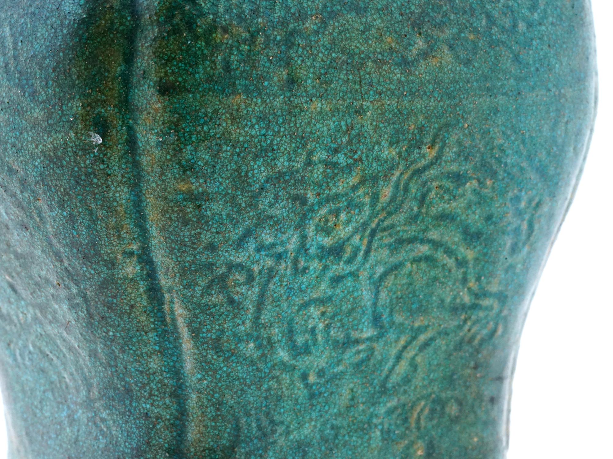 ANTIQUE CHINESE MING DYNASTY GLAZED LOBED JAR VASE PIC-11