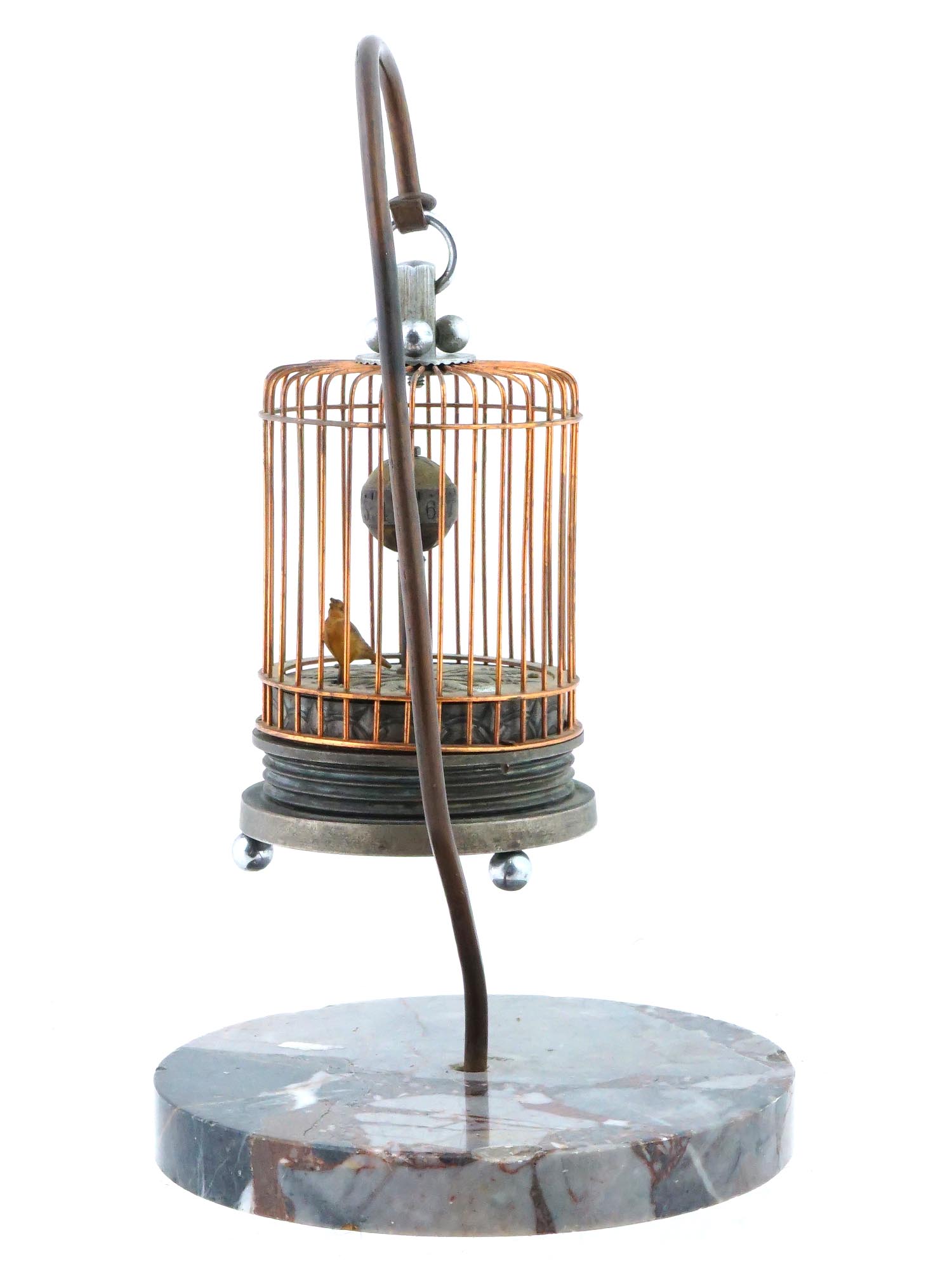 ART DECO 1930S JAPANESE CAGED BIRD NOVELTY CLOCK PIC-5