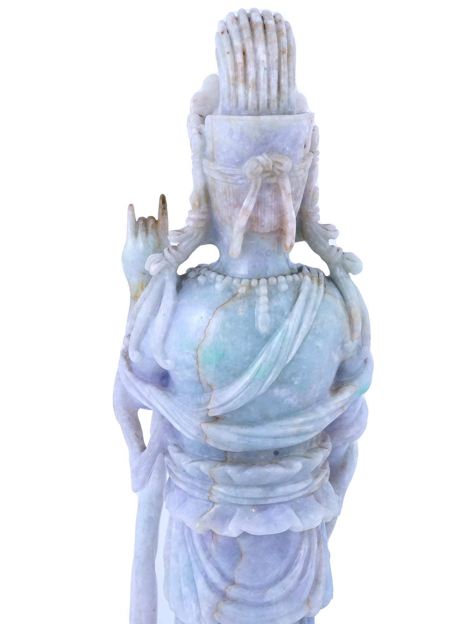 ANTIQUE CHINESE HAND CARVED JADE FIGURE OF GUANYIN PIC-6