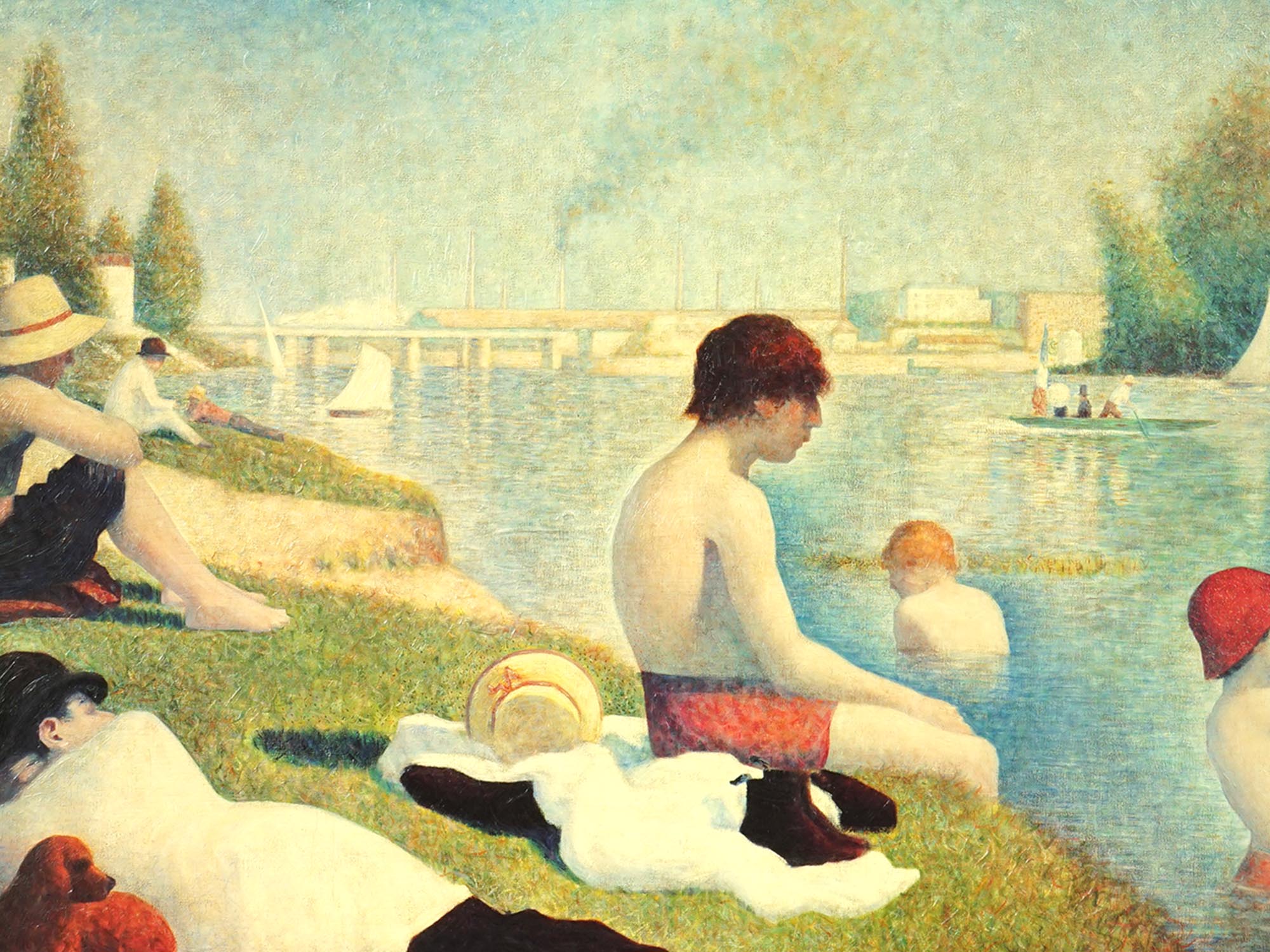 AFTER SEURAT BATHERS AT ASNIERES OIL PAINTING PIC-1