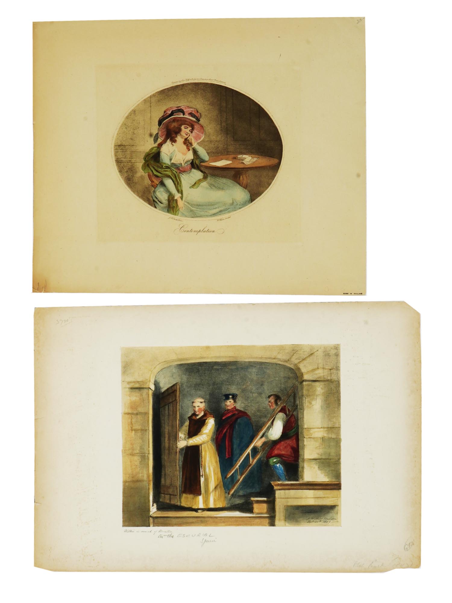 GROUP OF ANTIQUE PORTRAIT HAND COLORED ENGRAVINGS PIC-2