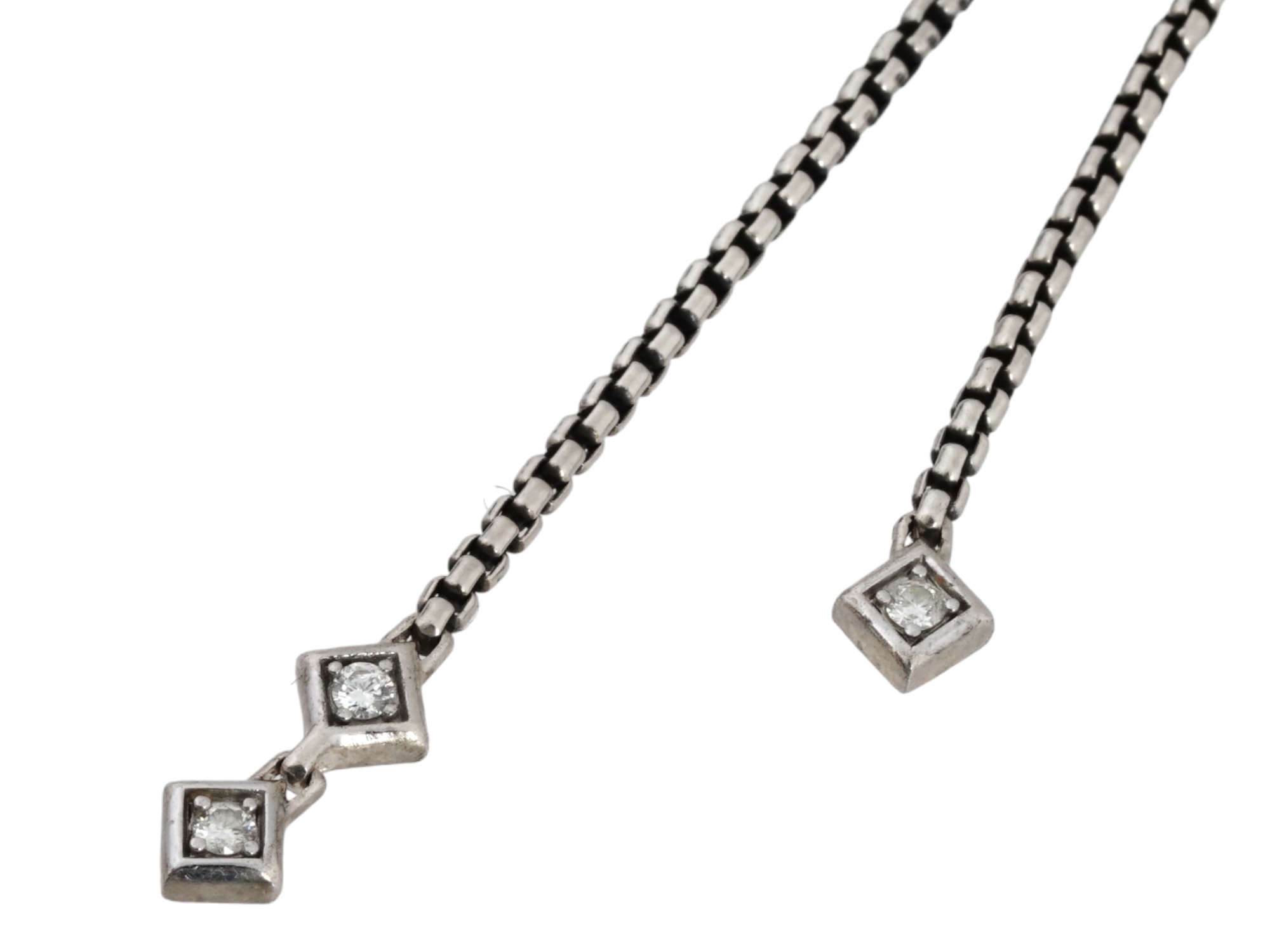 DAVID YURMAN 925 STERLING DIAMOND ONYX NECKLACE IOB PIC-3