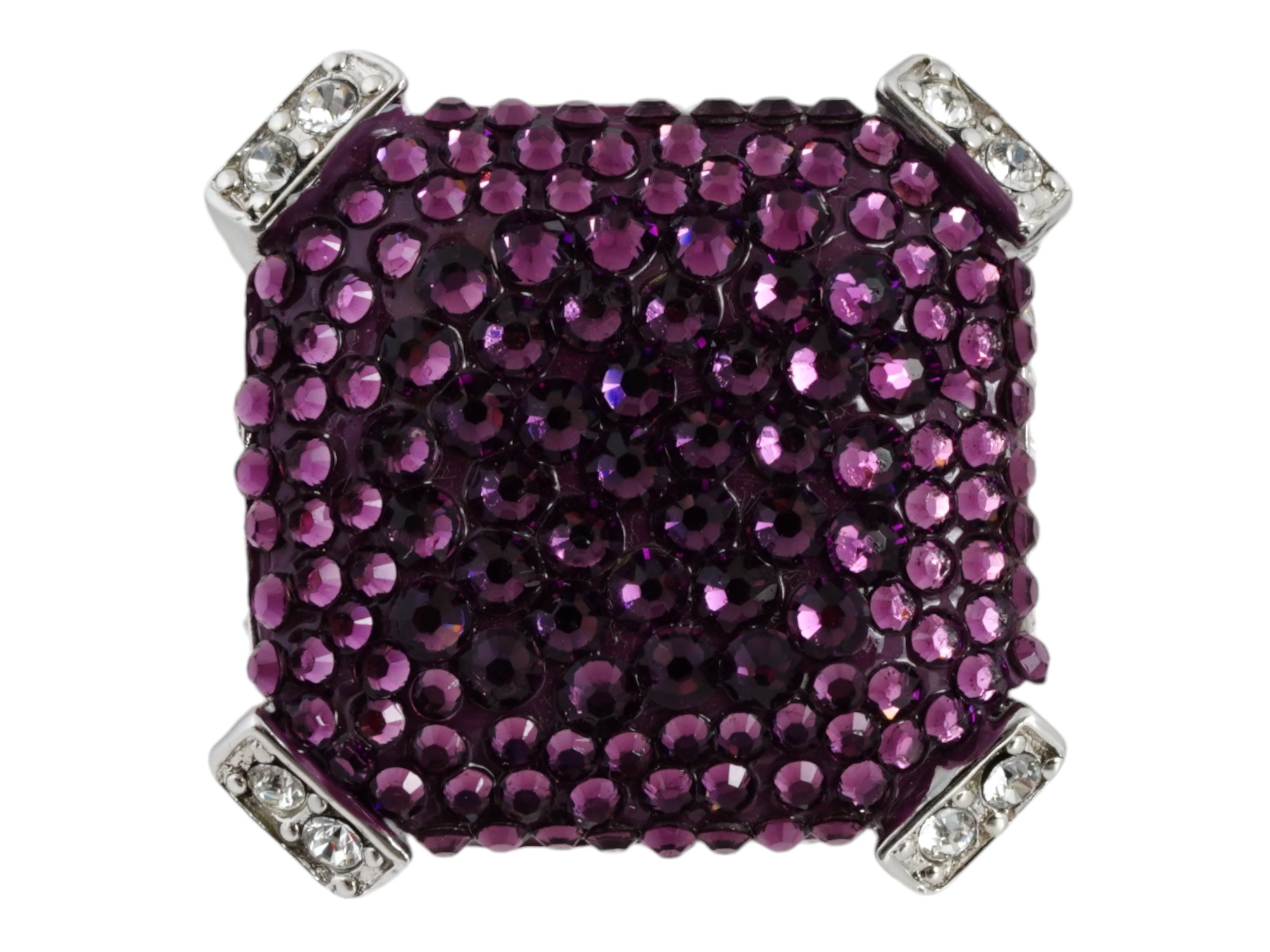 JUDITH LEIBER SWAROVSKI CRYSTAL PAVE COCKTAIL RING IOB PIC-2